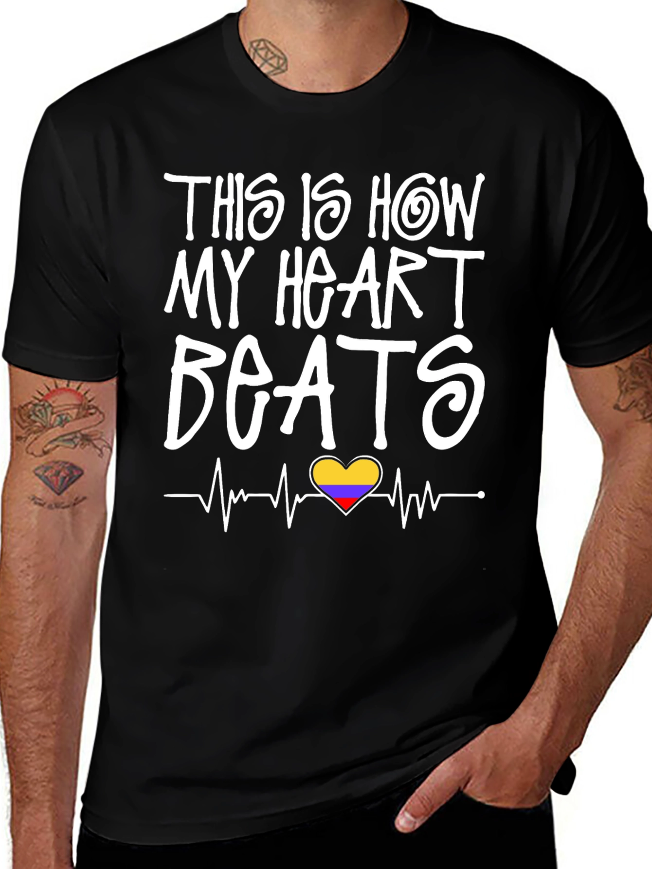 Heartbeat Colombia Flag T-Shirt