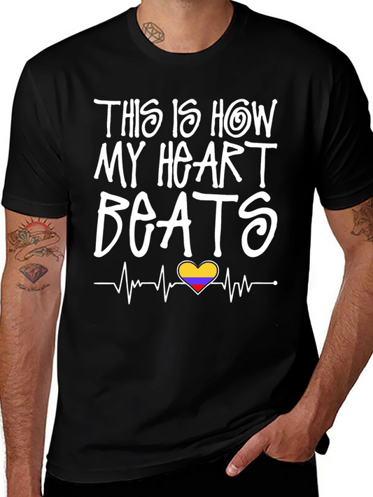 Heartbeat Colombia Flag T-Shirt