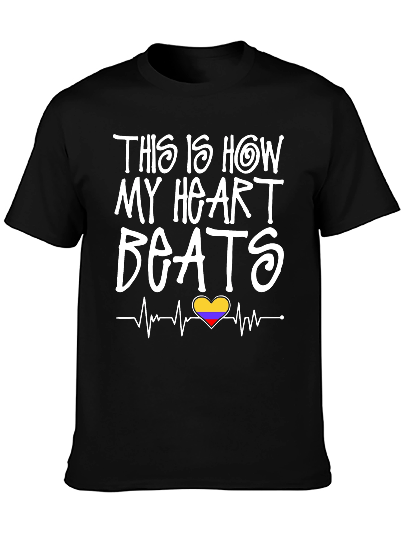Heartbeat Colombia Flag T-Shirt