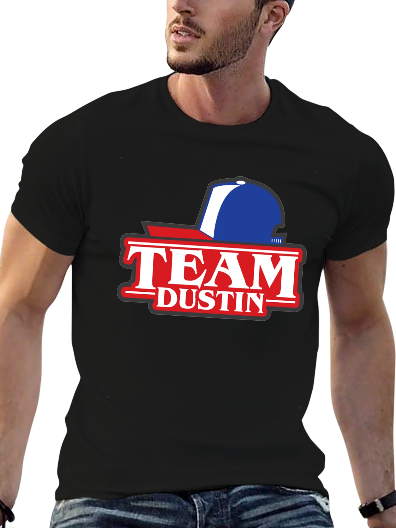 Team Dustin Baseball Cap Graphic T-Shirt