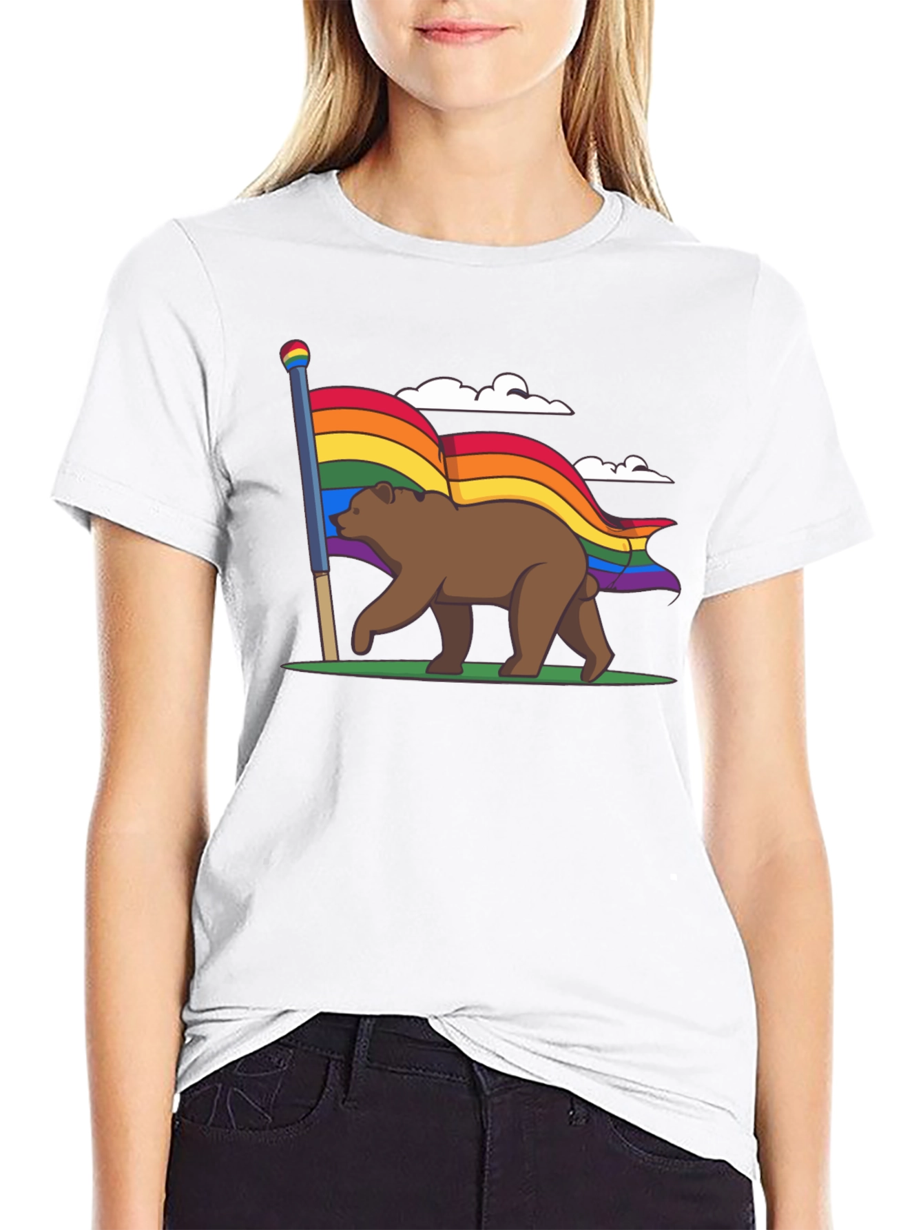 Pride Bear Graphic Tee - LGBTQ+ Support