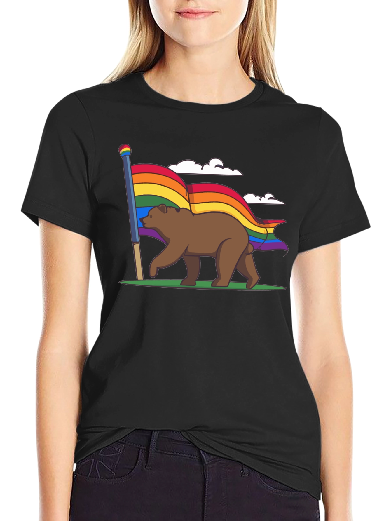 Pride Bear Graphic Tee - LGBTQ+ Support