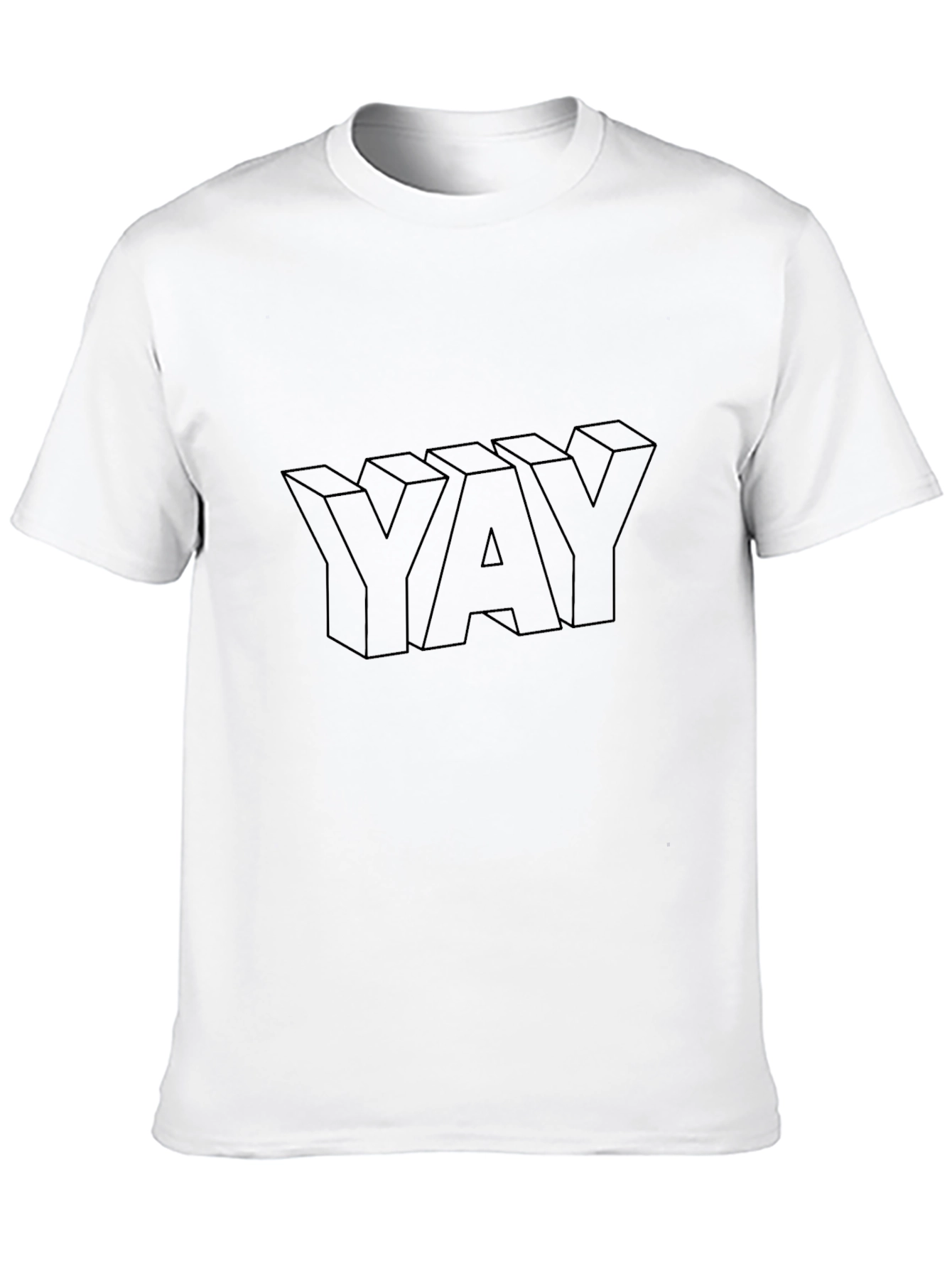 YAY Outline Graphic T-Shirt - Casual Cool Design