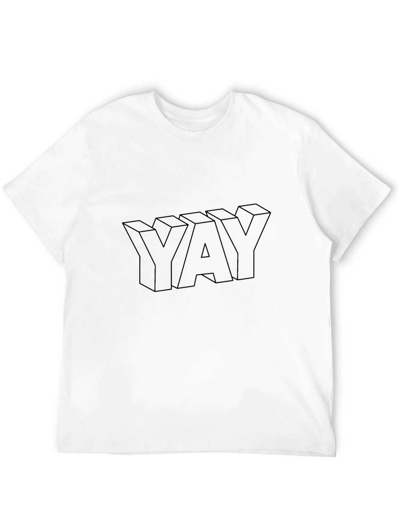 YAY Outline Graphic T-Shirt - Casual Cool Design