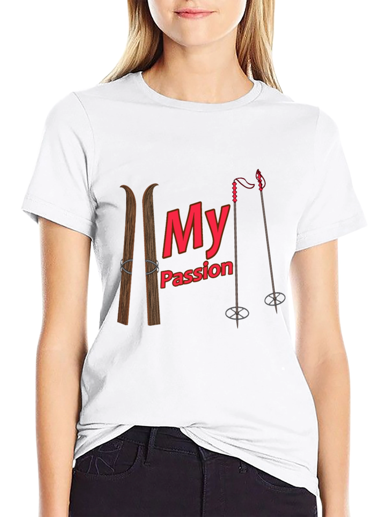 Skiing Passion Graphic T-Shirt