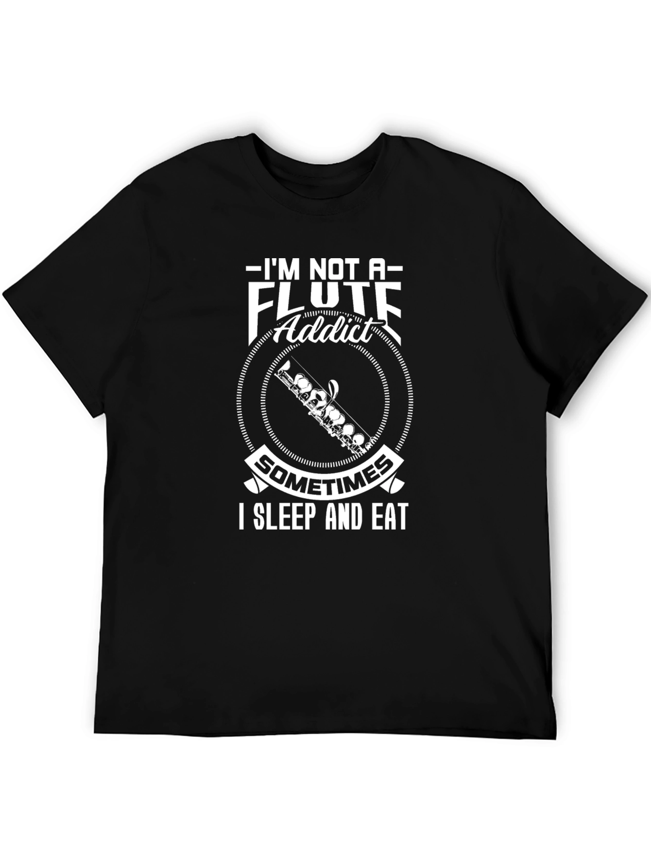 Flute Addict Graphic Tee - Musicians Humor T-Shirt
