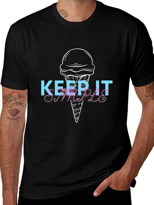 Keep It Simple Ice Cream Graphic Tee - Black