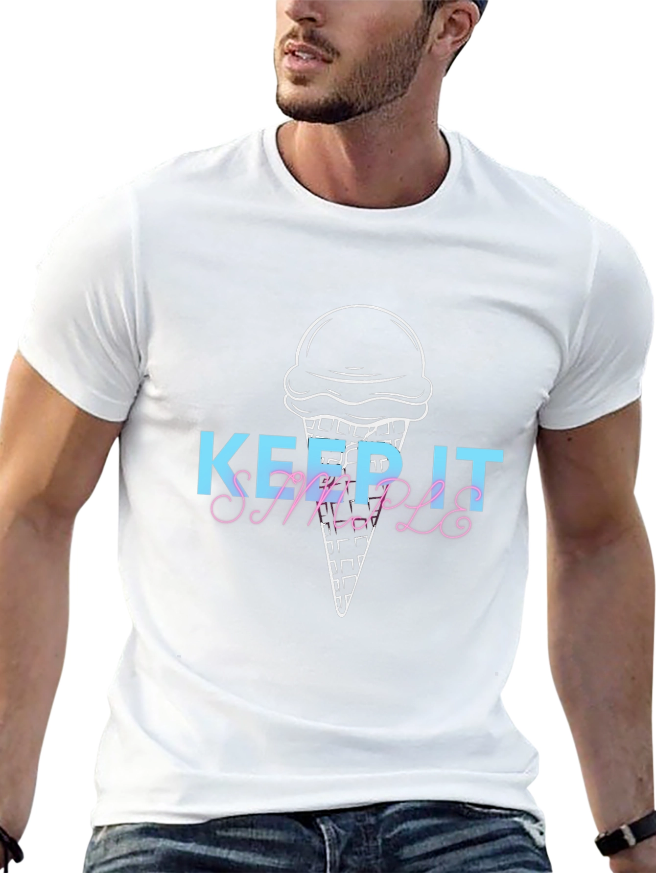 Keep It Simple Ice Cream Graphic Tee - Black