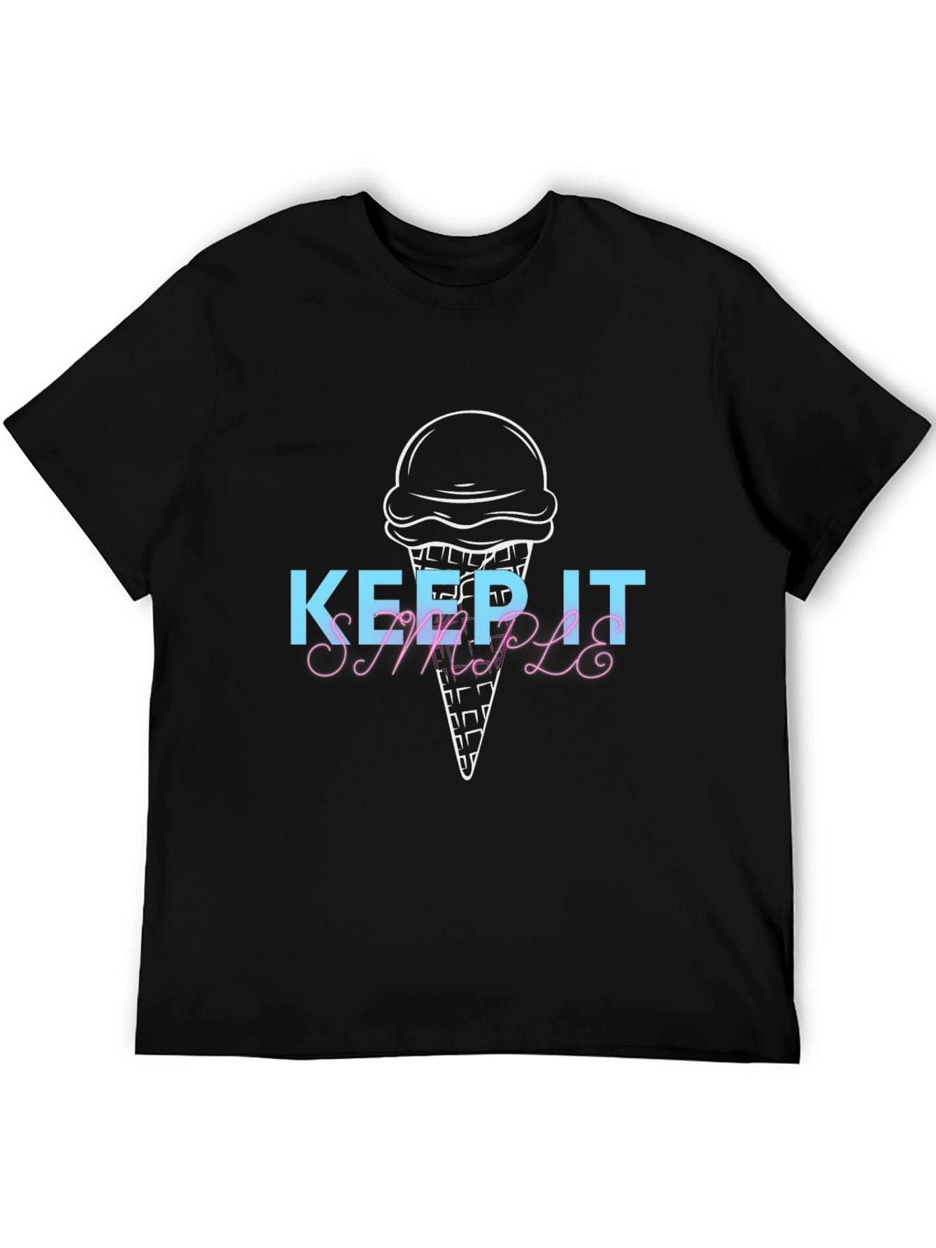 Keep It Simple Ice Cream Graphic Tee - Black