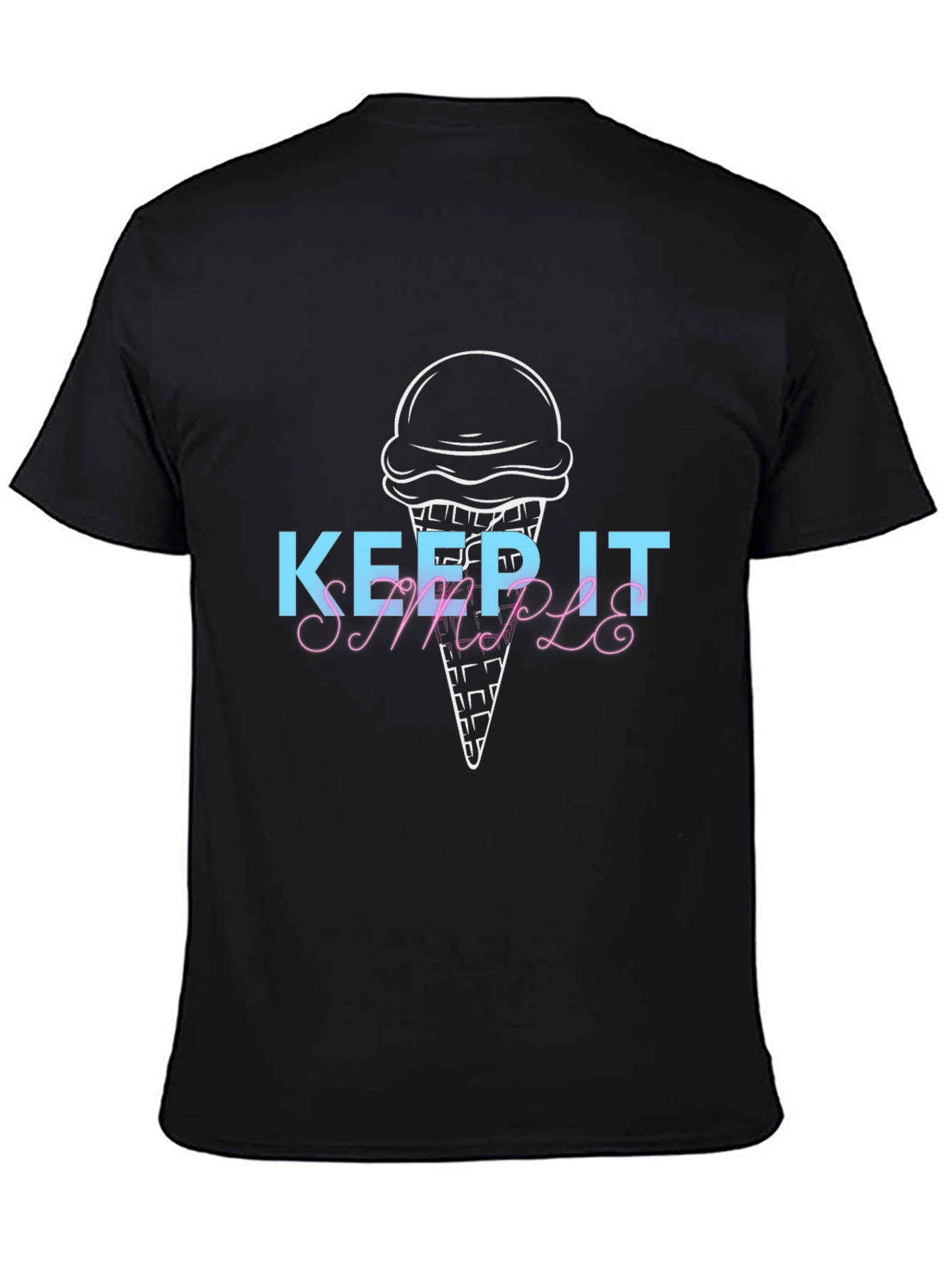 Keep It Simple Ice Cream Graphic Tee - Black
