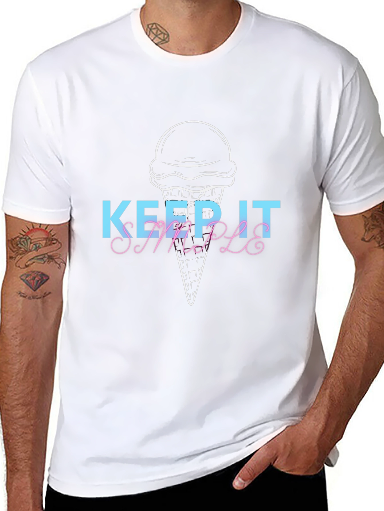 Keep It Simple Ice Cream Graphic Tee - Black