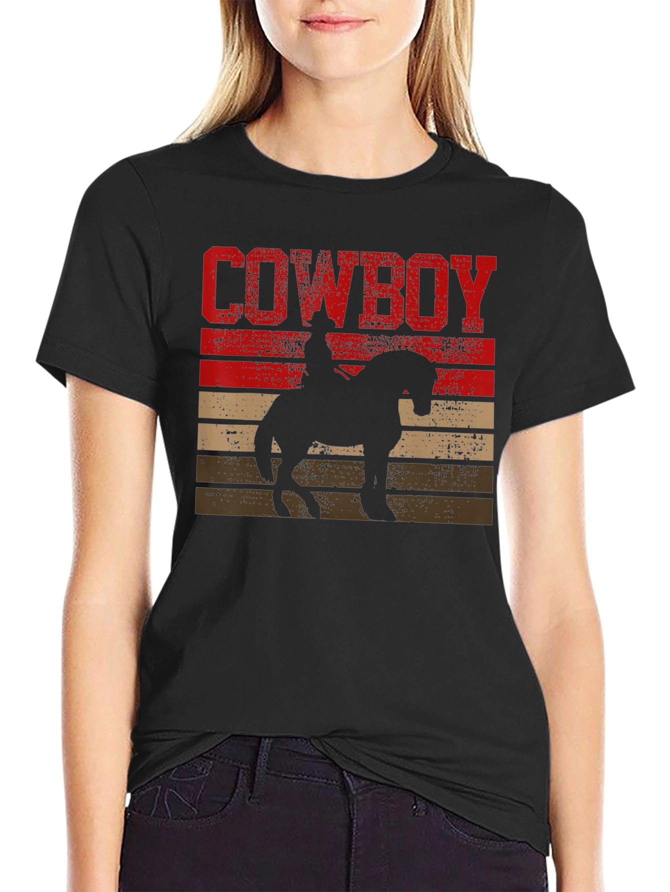 Cowboy Sunset Graphic Tee - Black