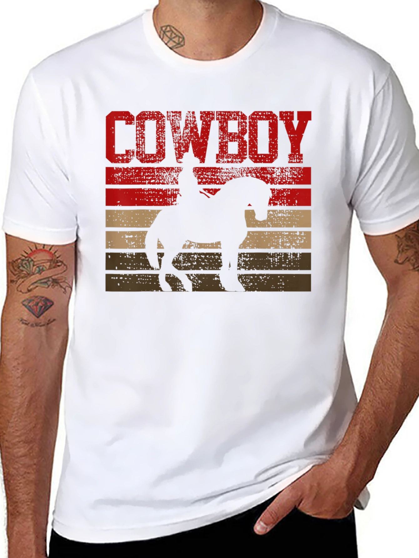 Cowboy Sunset Graphic Tee - Black