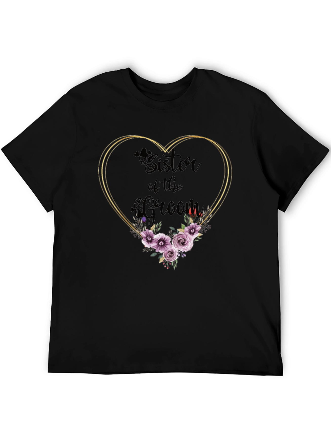 Sister of the Groom Floral Heart T-Shirt