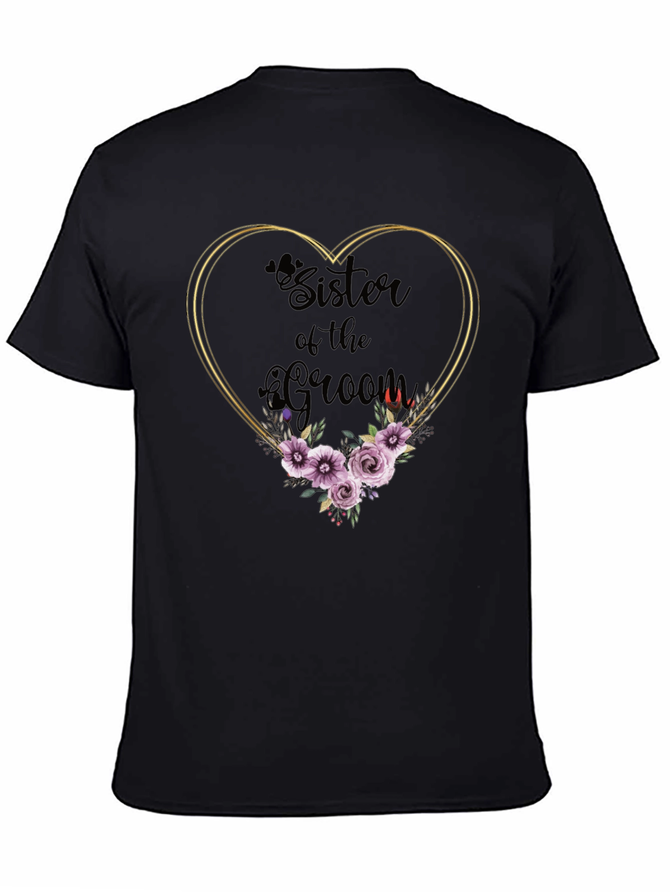 Sister of the Groom Floral Heart T-Shirt