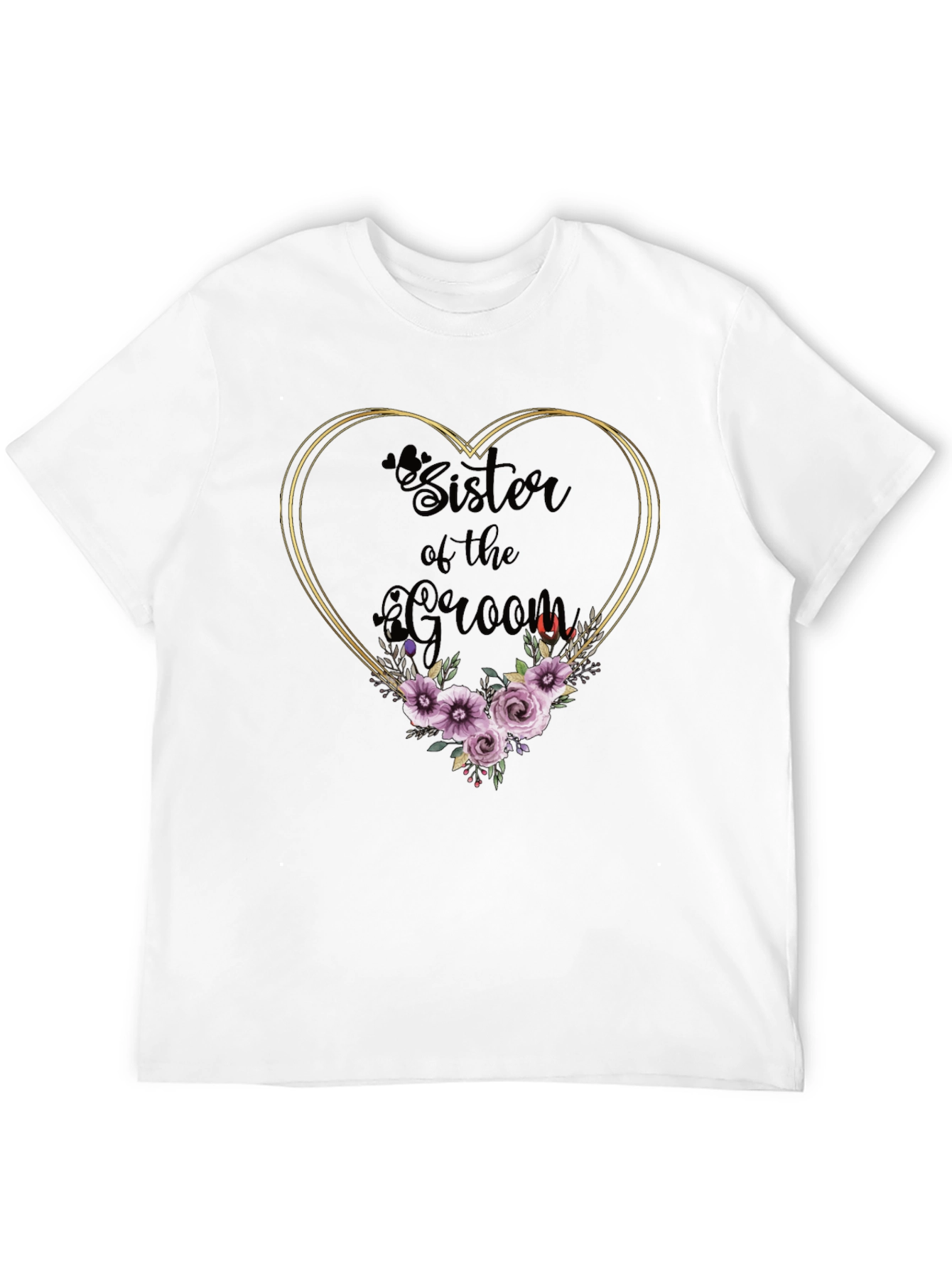 Sister of the Groom Floral Heart T-Shirt