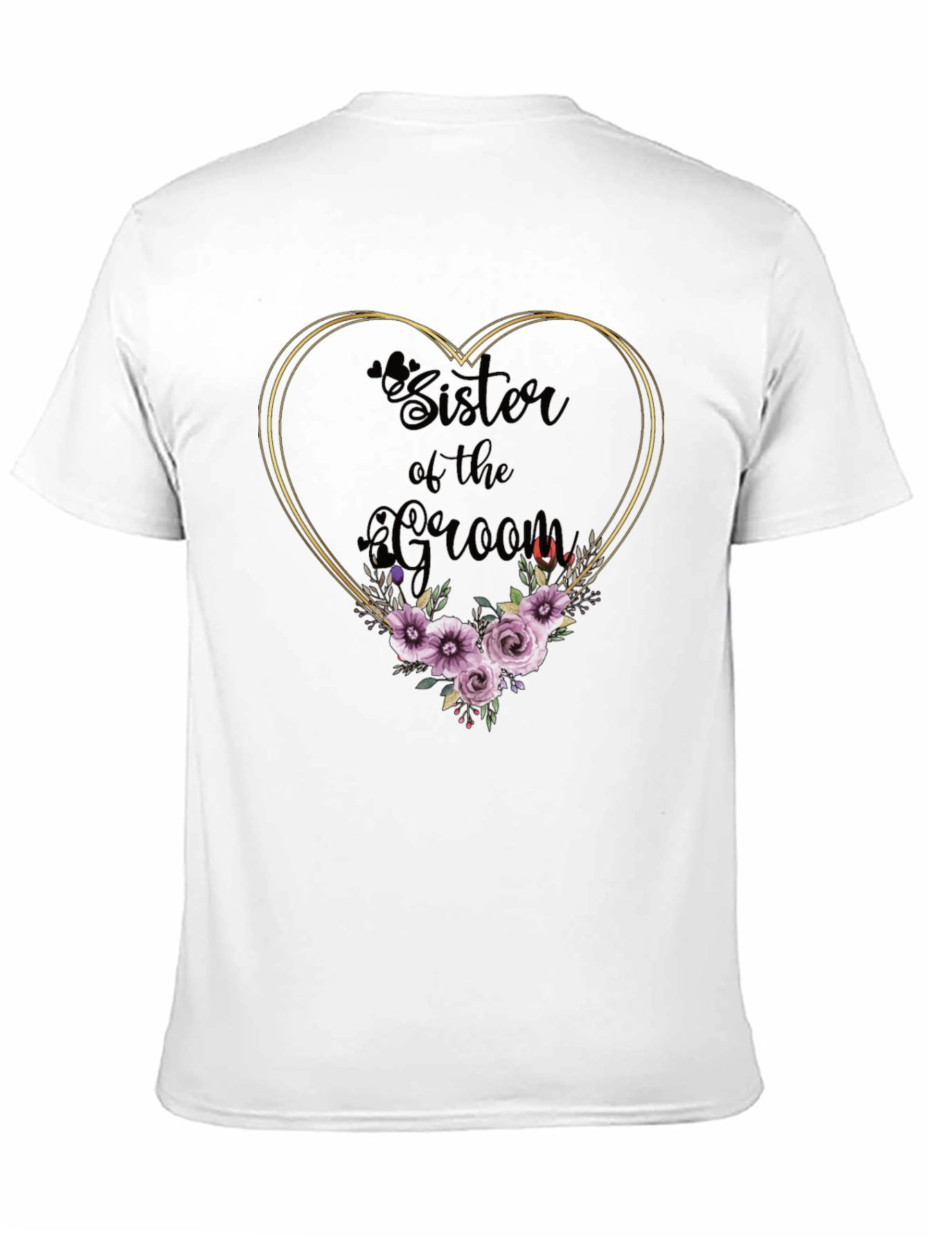 Sister of the Groom Floral Heart T-Shirt