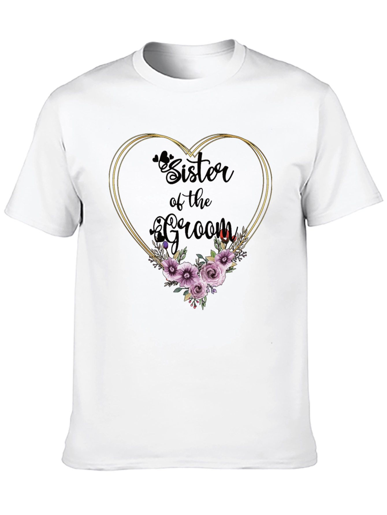 Sister of the Groom Floral Heart T-Shirt