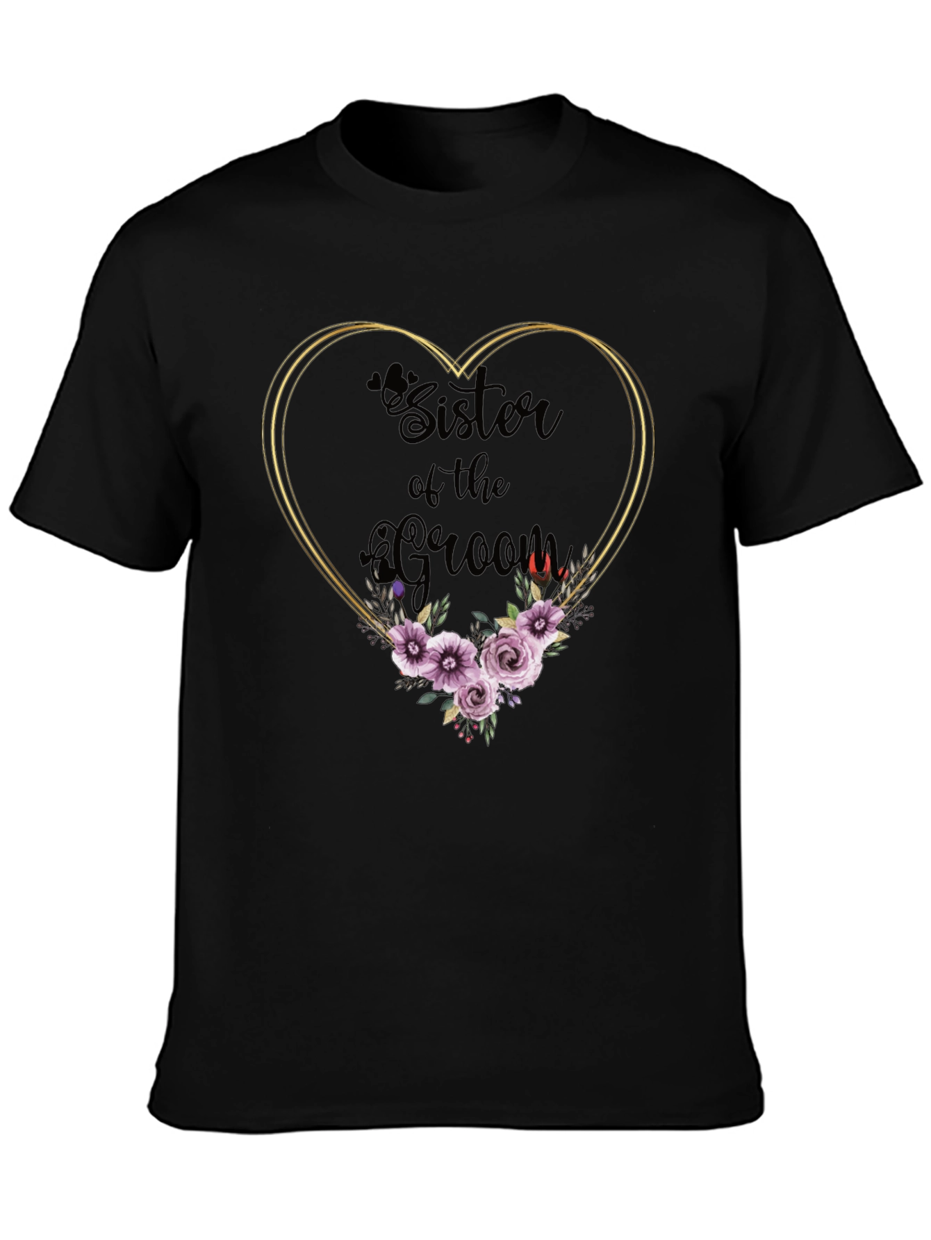 Sister of the Groom Floral Heart T-Shirt