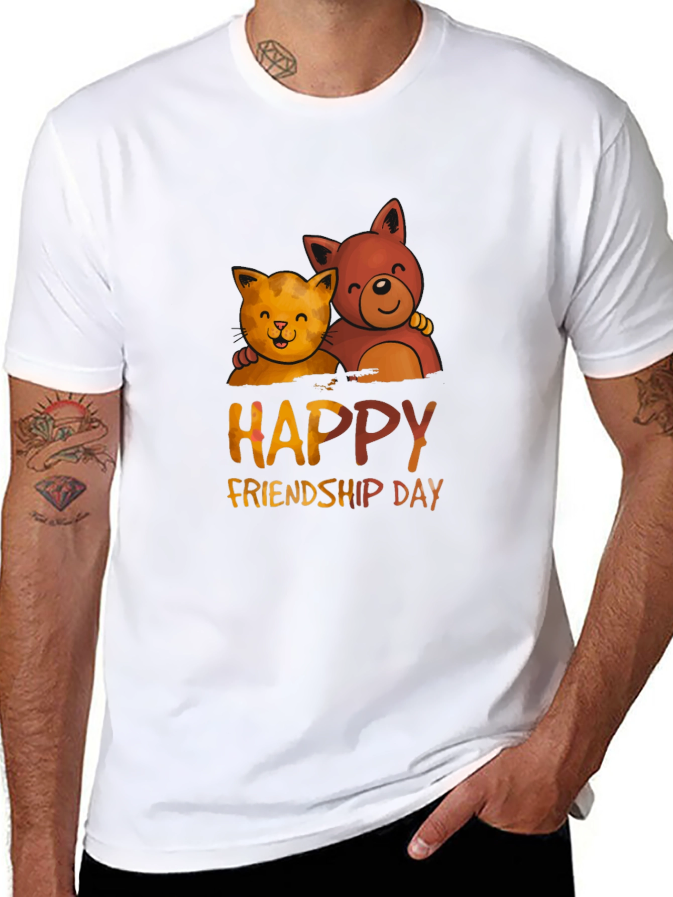 Happy Friendship Day T-Shirt with Cats