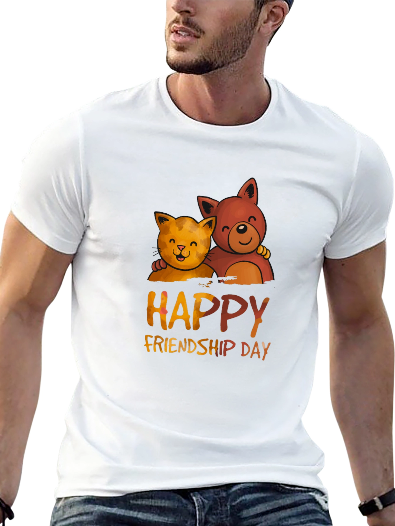 Happy Friendship Day T-Shirt with Cats