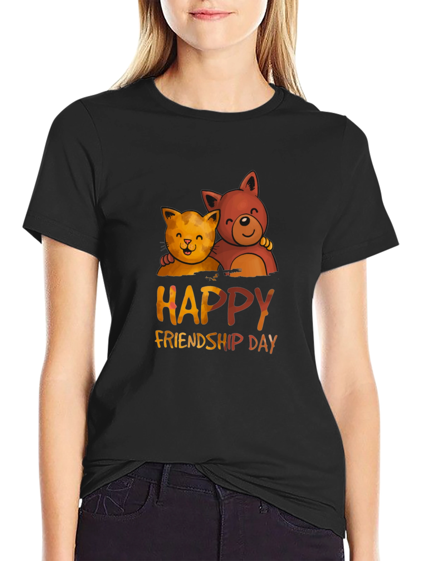 Happy Friendship Day T-Shirt with Cats