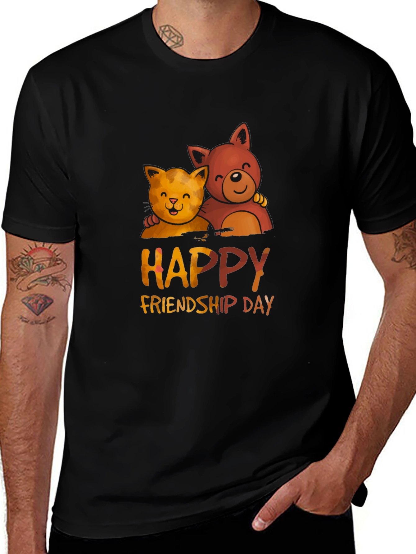 Happy Friendship Day T-Shirt with Cats