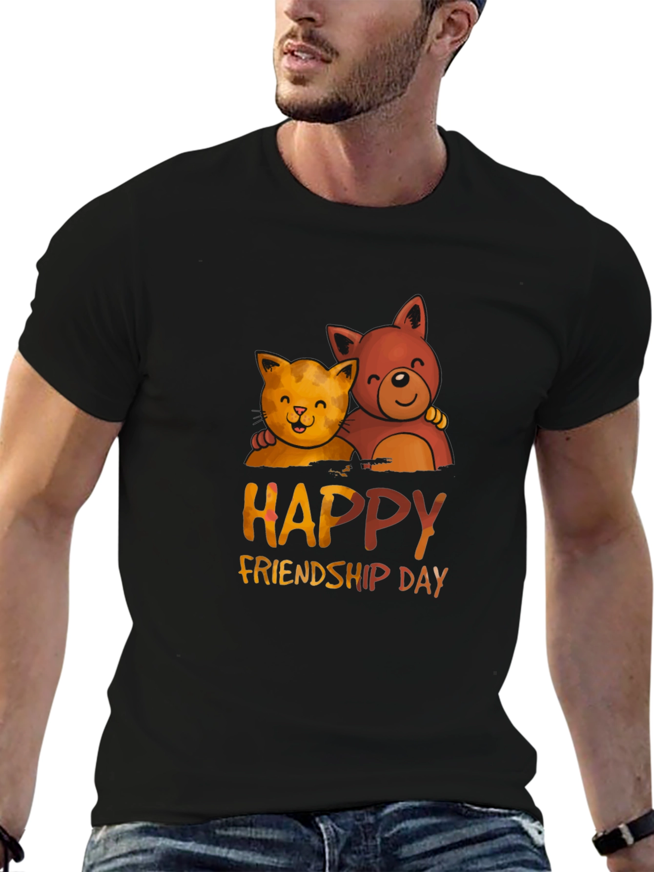 Happy Friendship Day T-Shirt with Cats