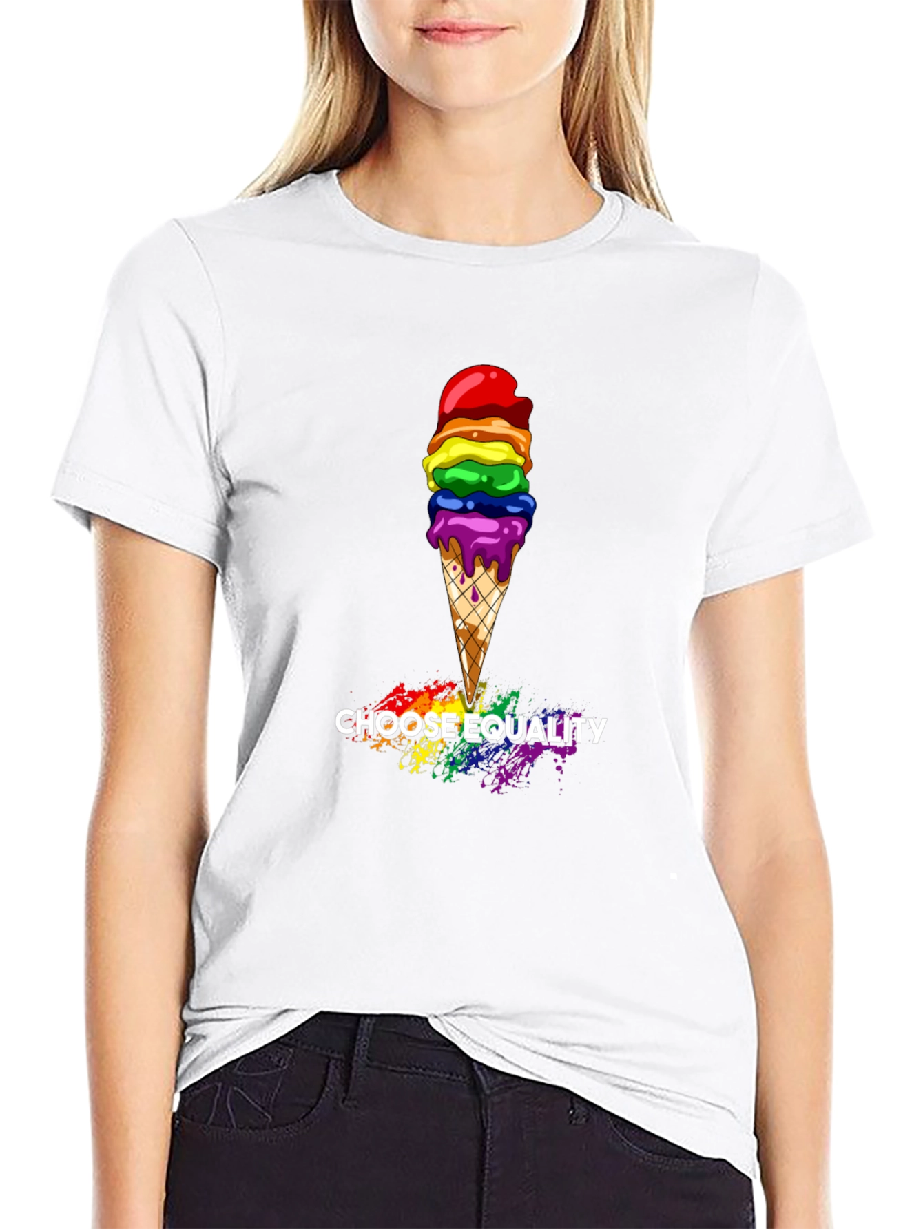 Equality Rainbow Ice Cream Graphic Tee