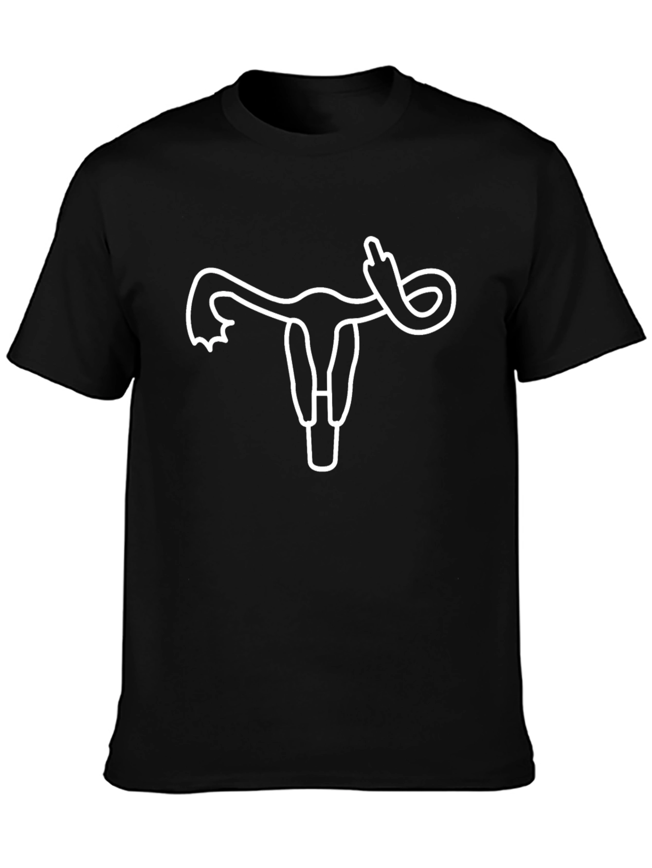 Uterus Middle Finger Graphic T-Shirt