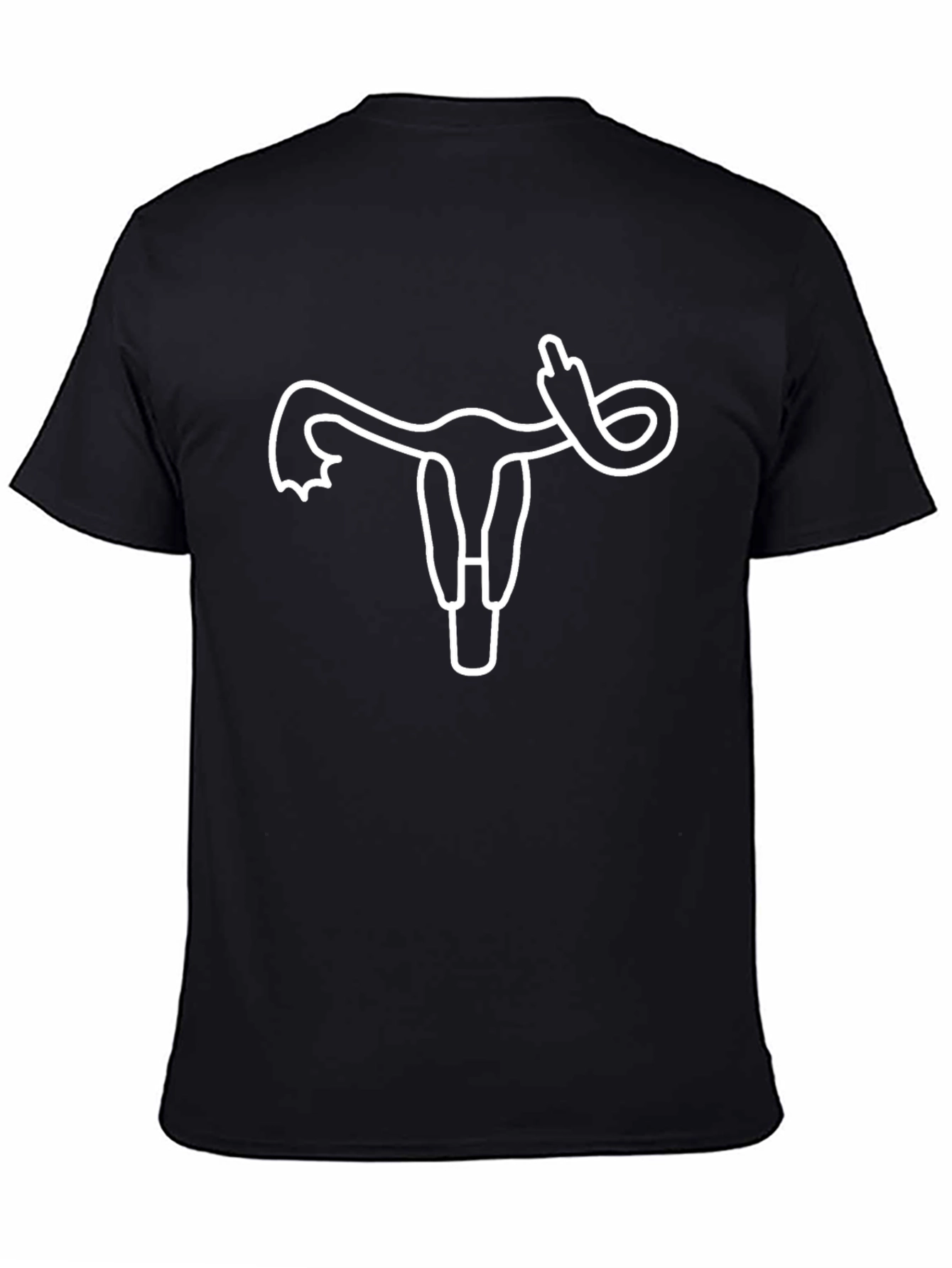 Uterus Middle Finger Graphic T-Shirt