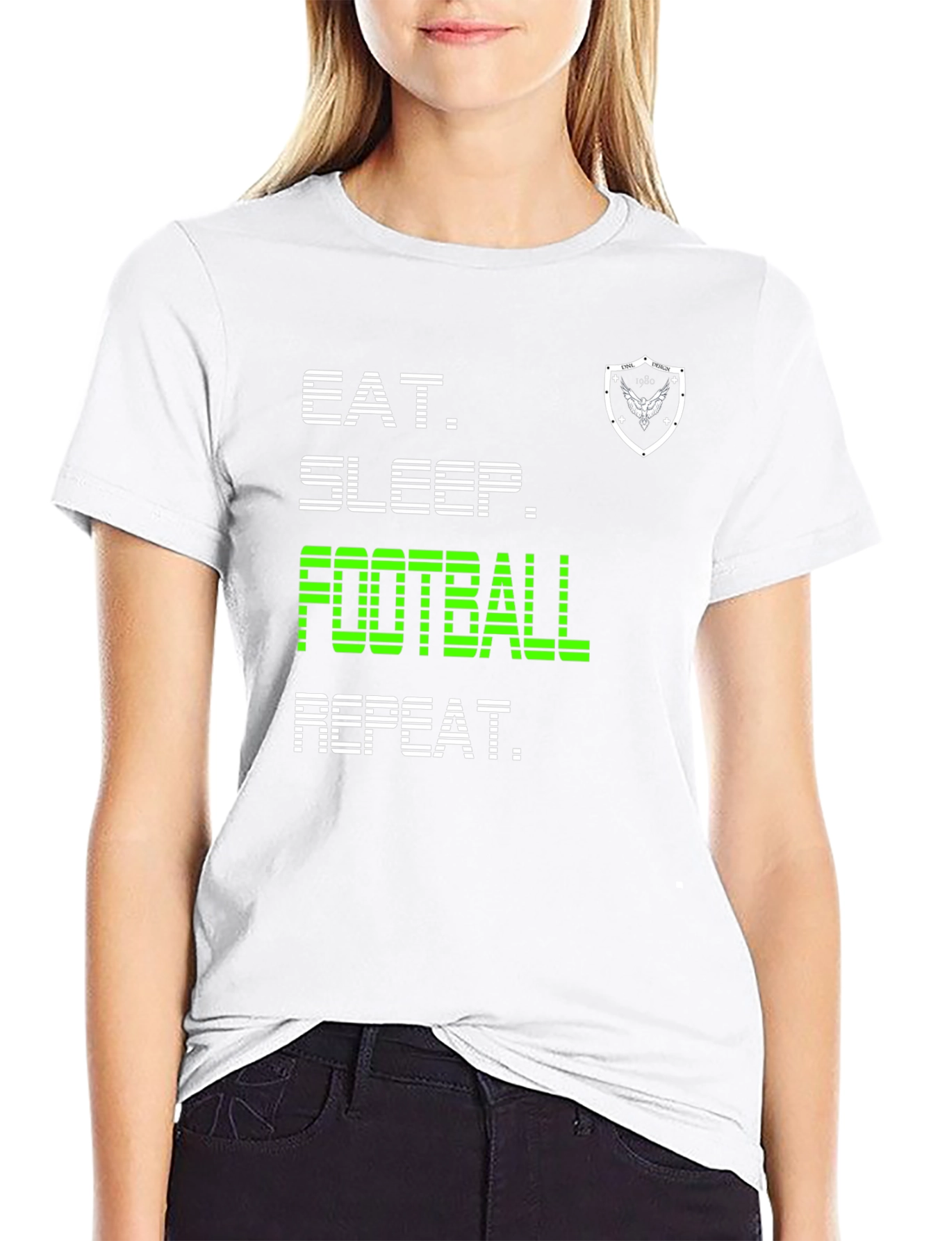 Eat Sleep Football Repeat Graphic T-Shirt