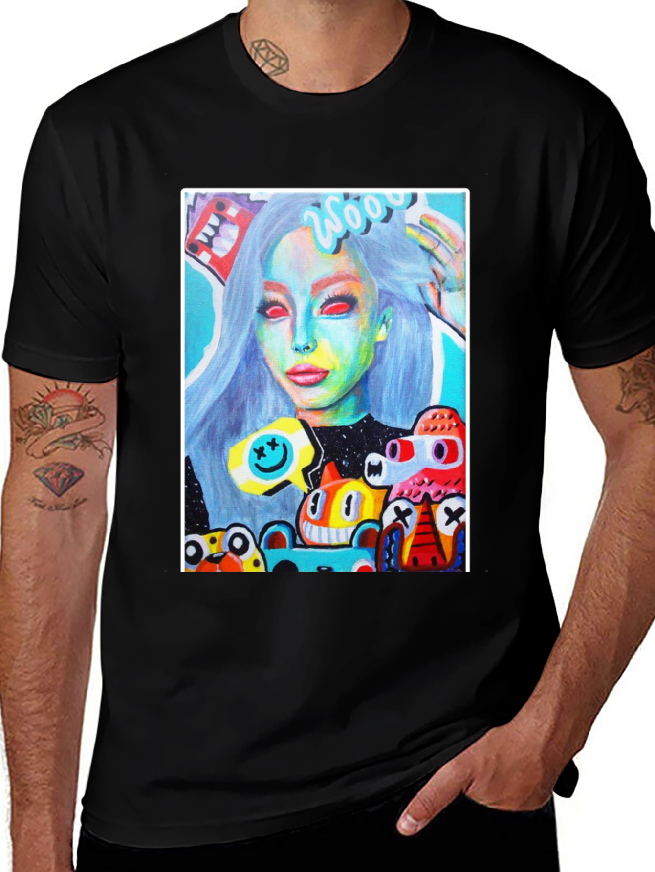 Artistic Graphic Tee - Unique Pop Art Design