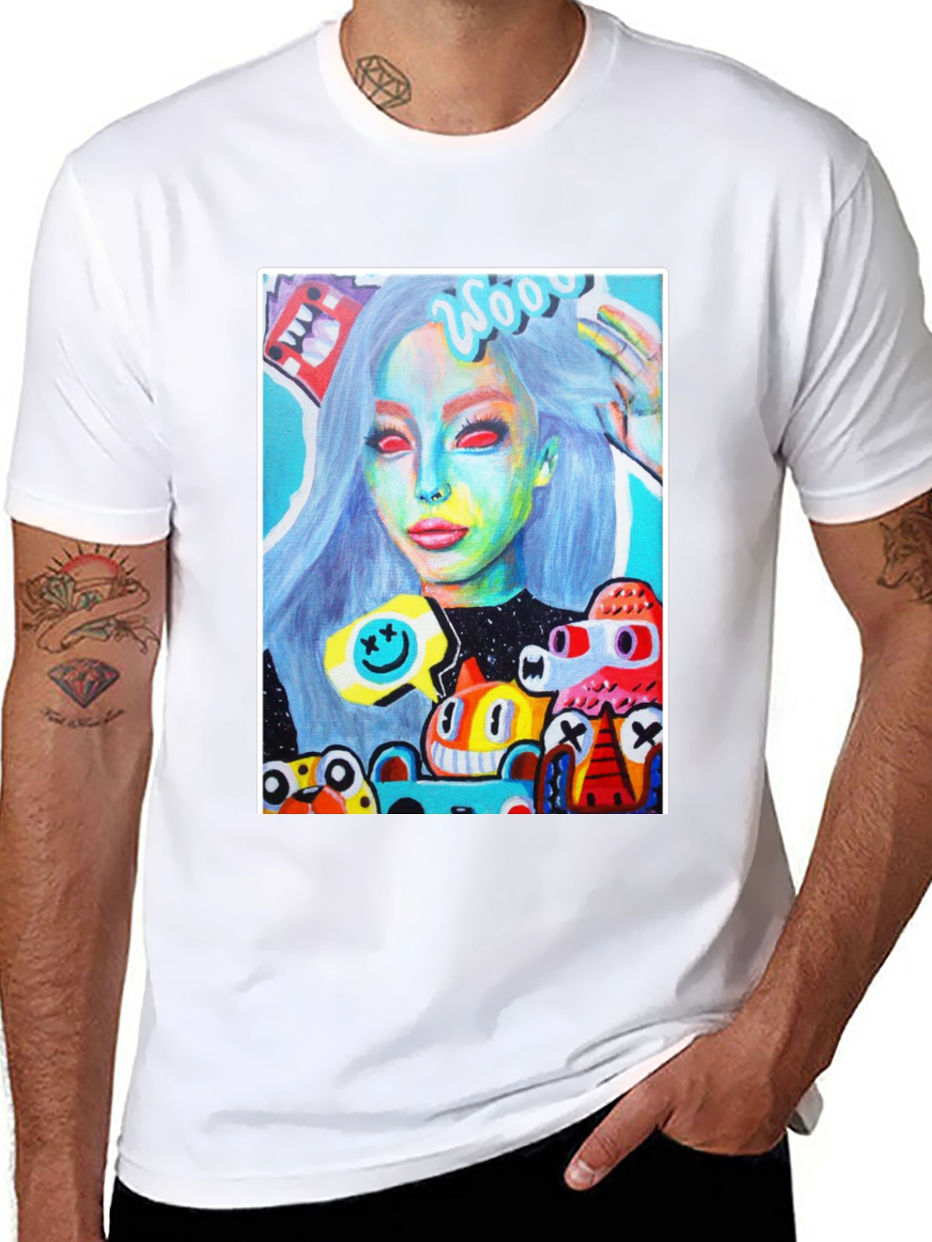 Artistic Graphic Tee - Unique Pop Art Design