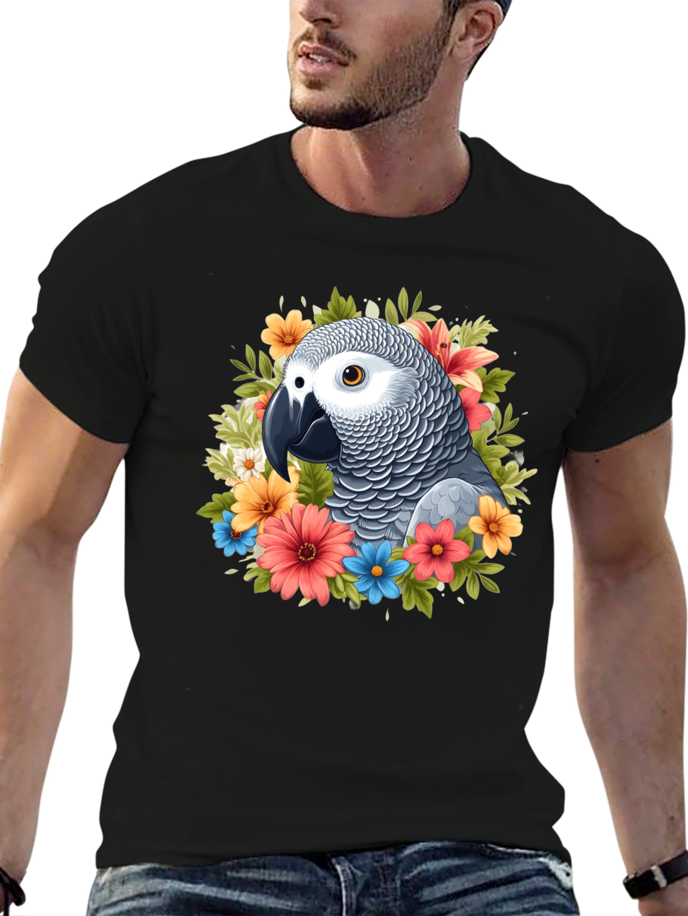 Parrot Floral T-Shirt - Graphic Tee