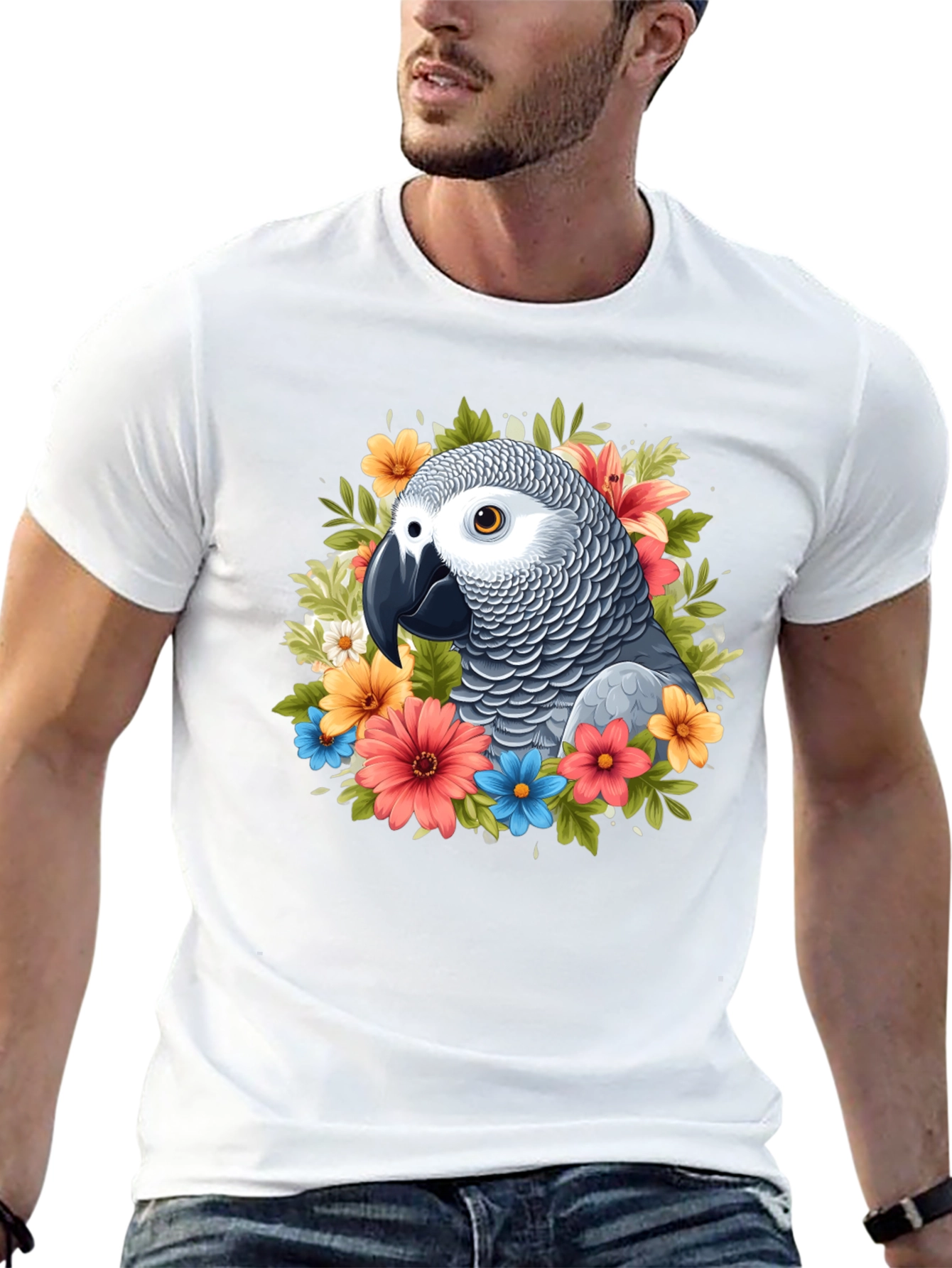 Parrot Floral T-Shirt - Graphic Tee