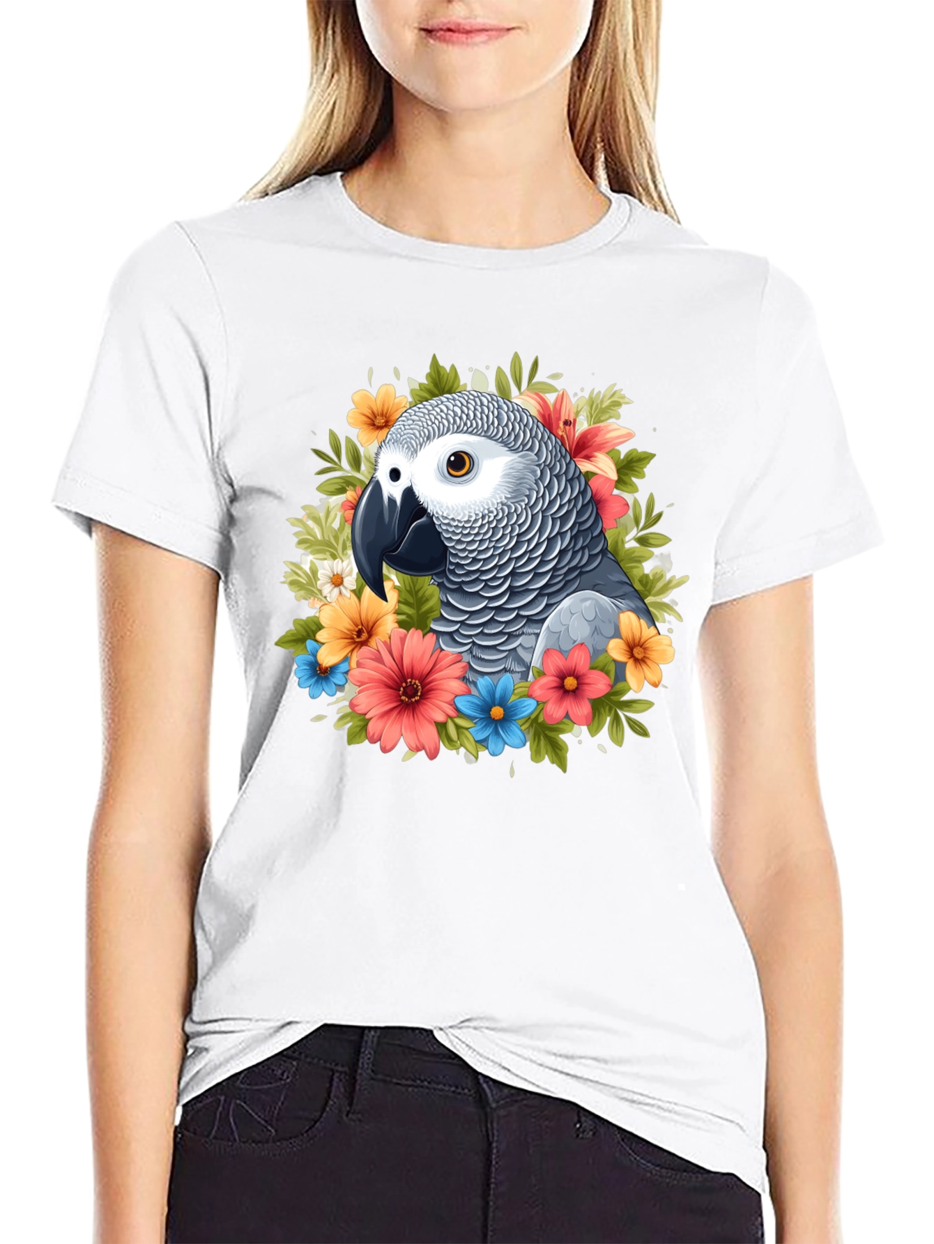Parrot Floral T-Shirt - Graphic Tee