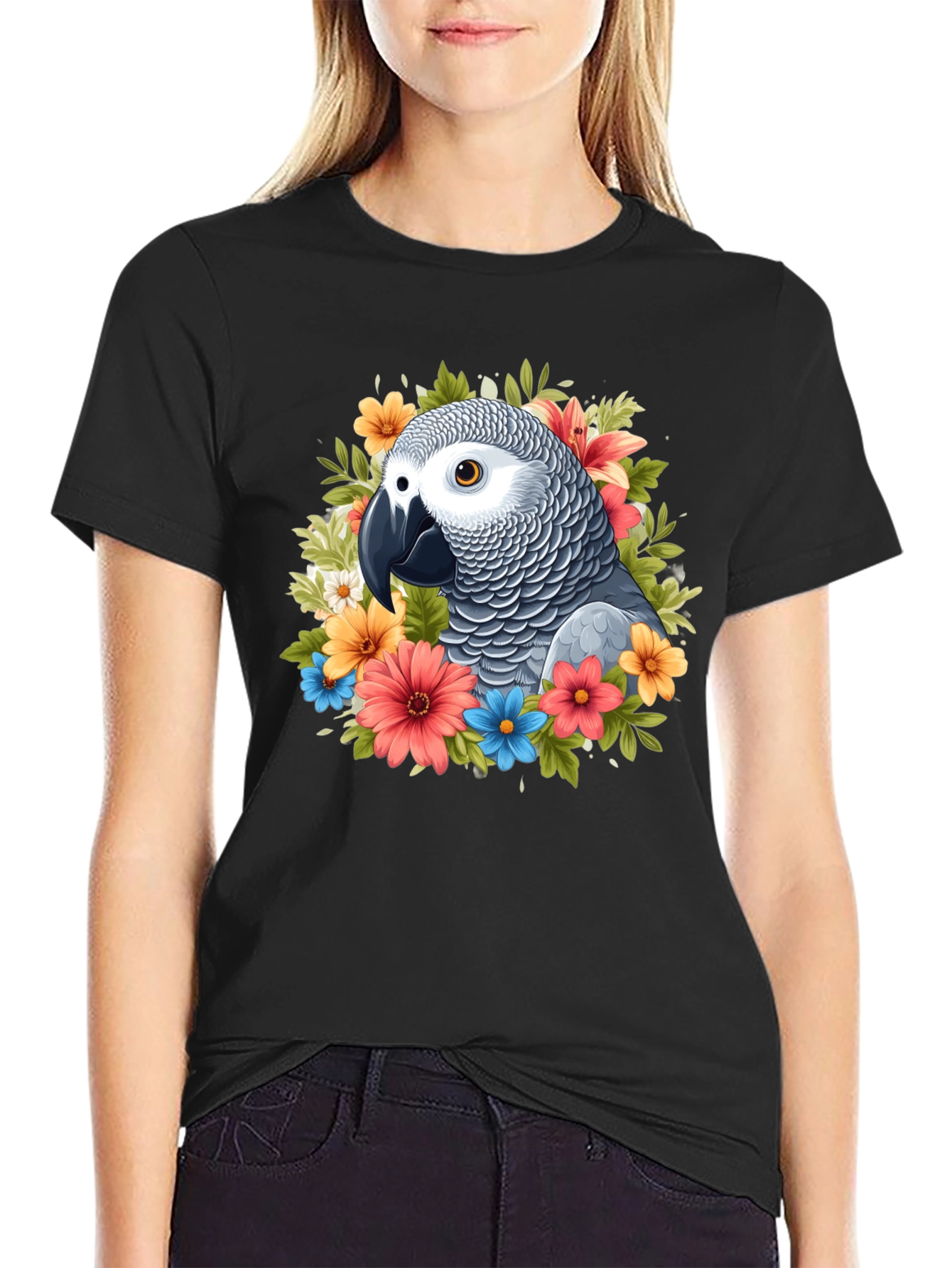 Parrot Floral T-Shirt - Graphic Tee