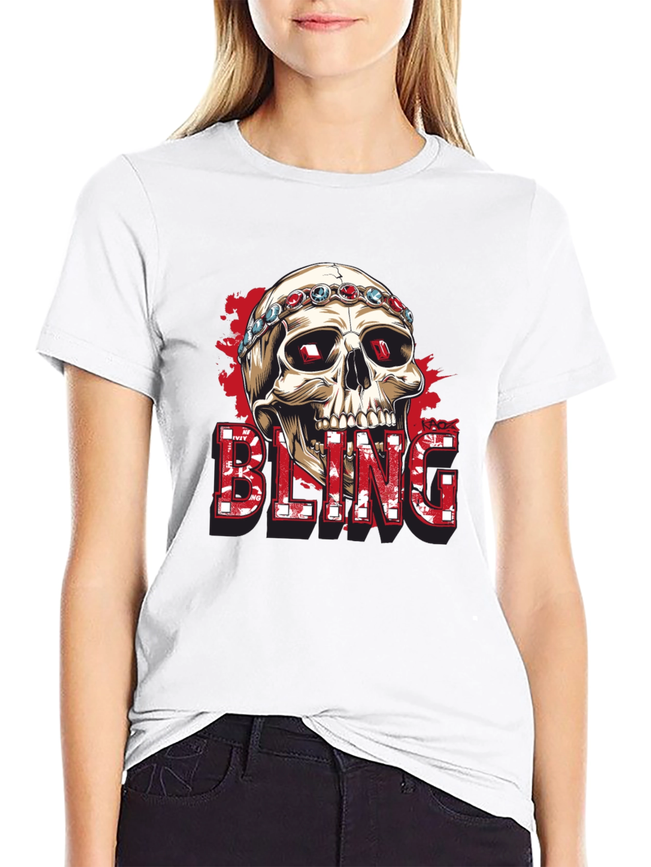 Skull Bling Graphic Tee - Mens Fashion