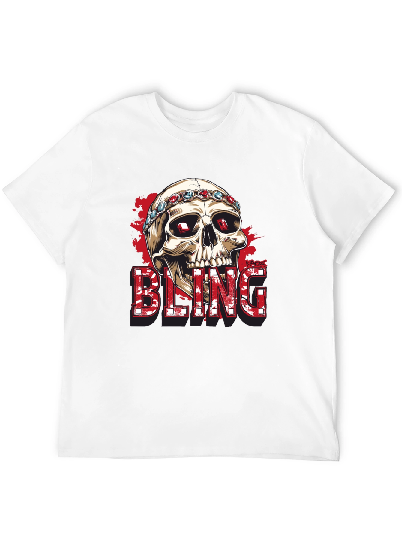 Skull Bling Graphic Tee - Mens Fashion