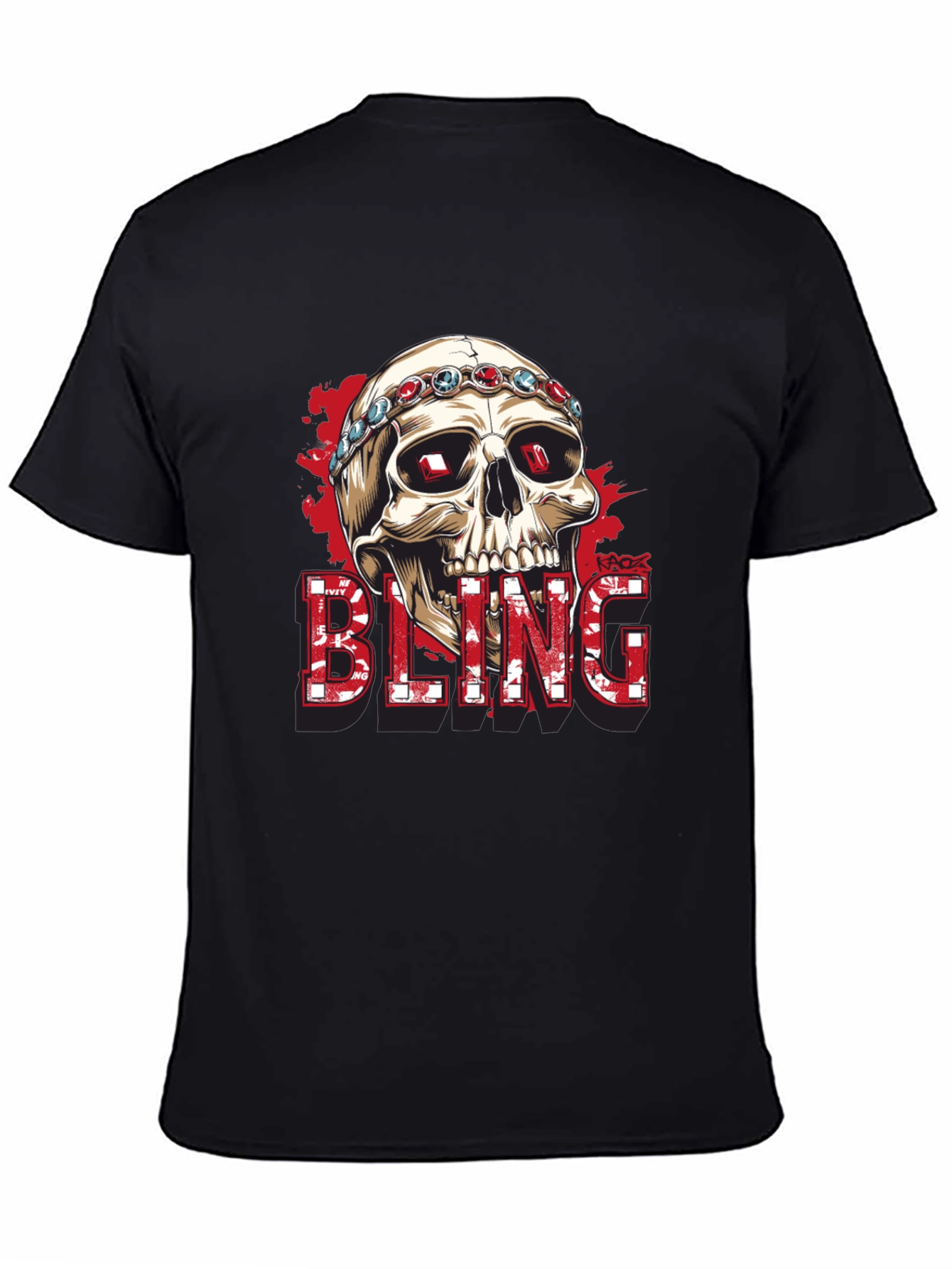 Skull Bling Graphic Tee - Mens Fashion