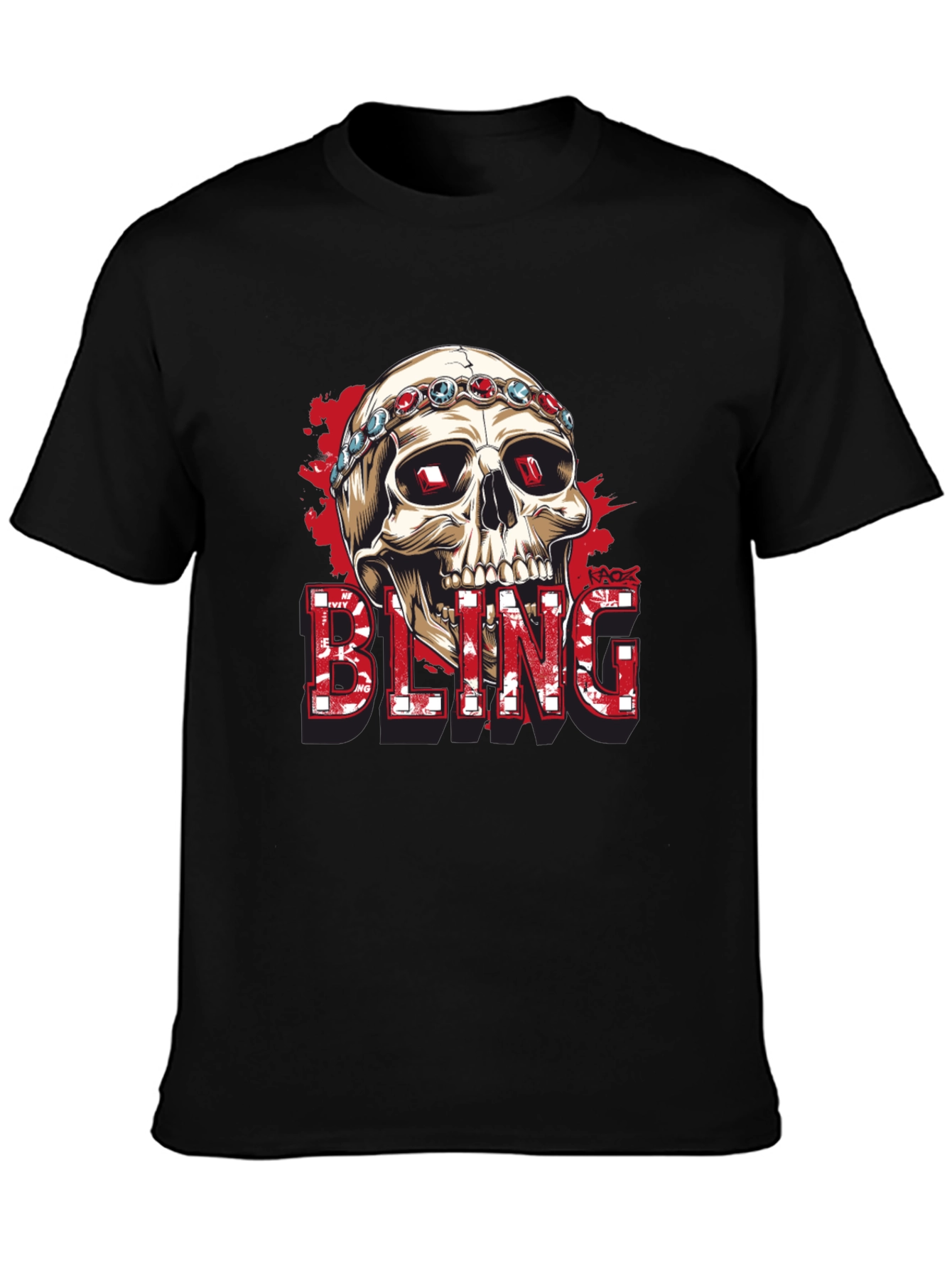 Skull Bling Graphic Tee - Mens Fashion