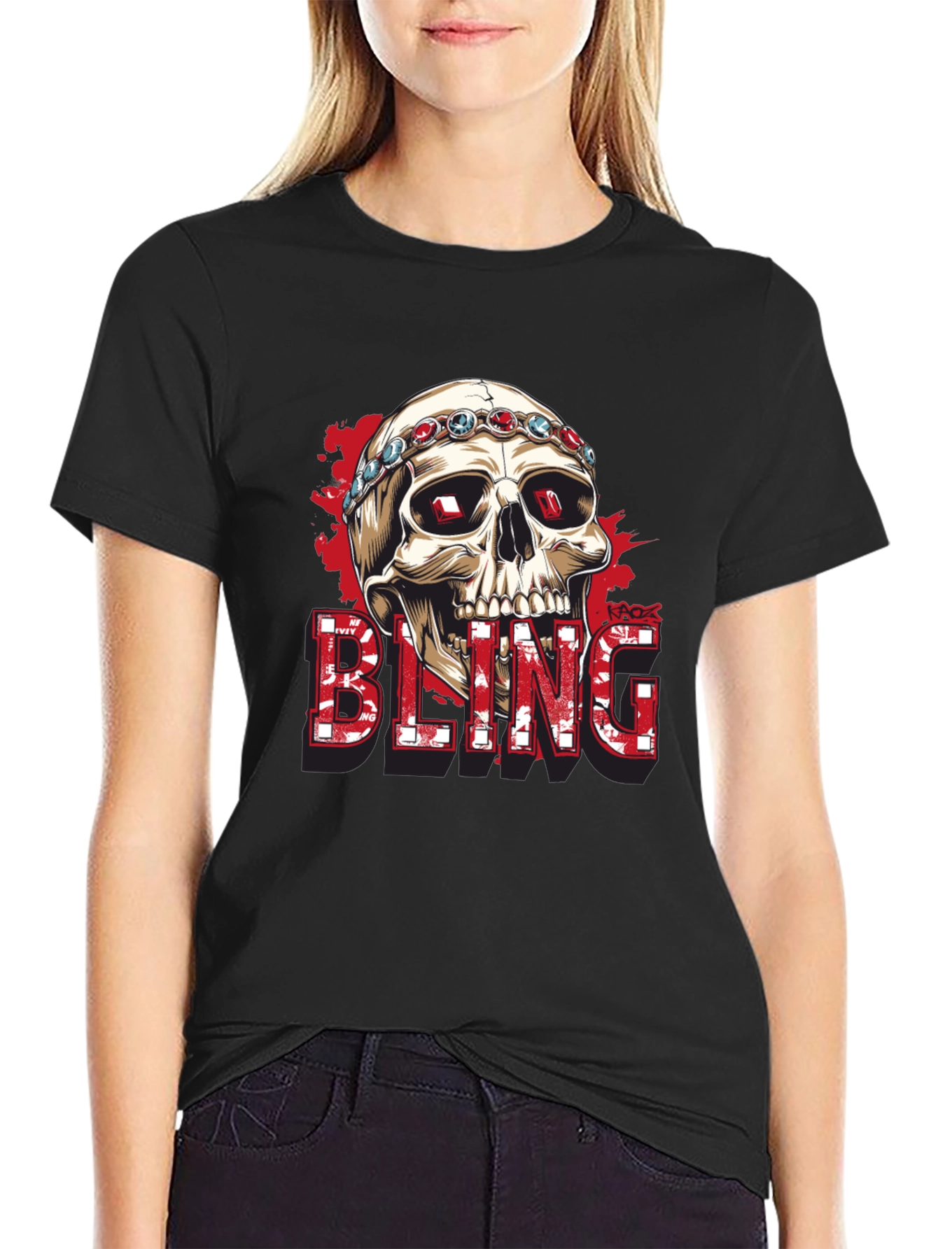 Skull Bling Graphic Tee - Mens Fashion
