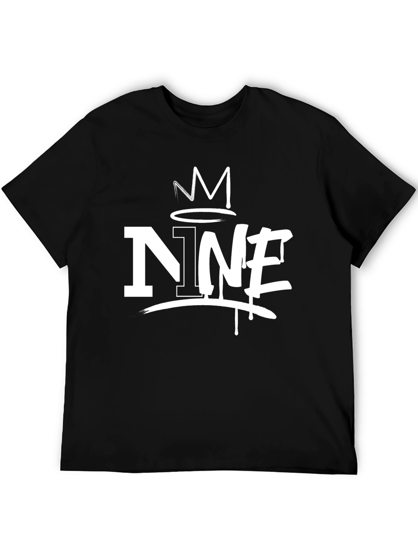 NINE Crown Graphic Print Black T-Shirt
