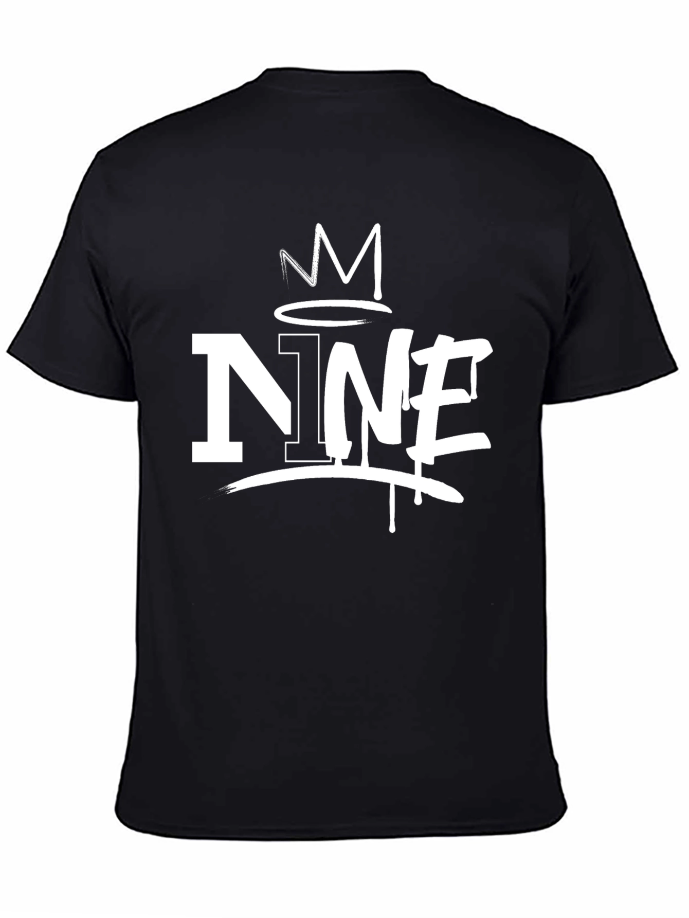 NINE Crown Graphic Print Black T-Shirt