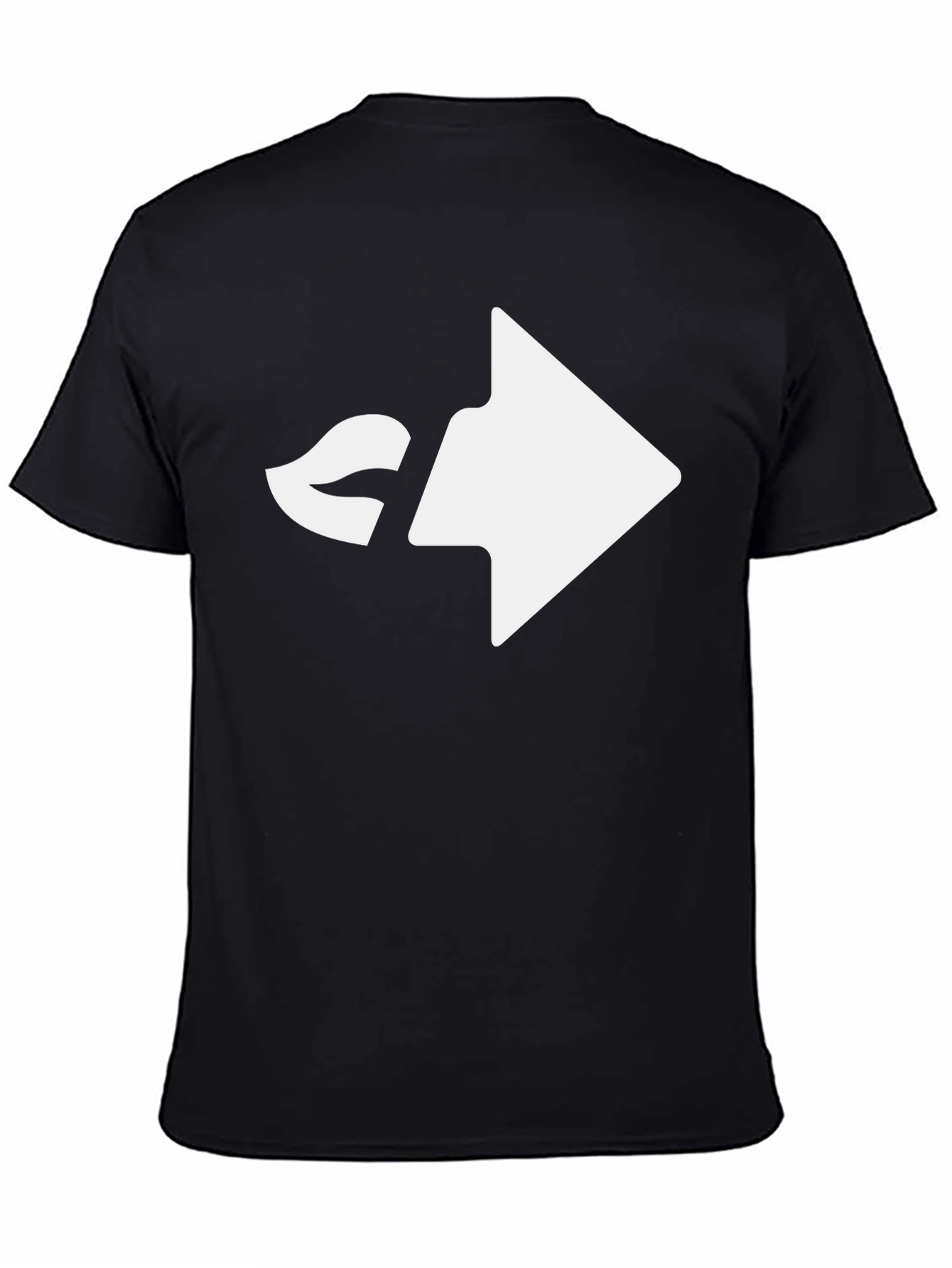 Modern Black T-Shirt with Playful Kiss Arrow Design