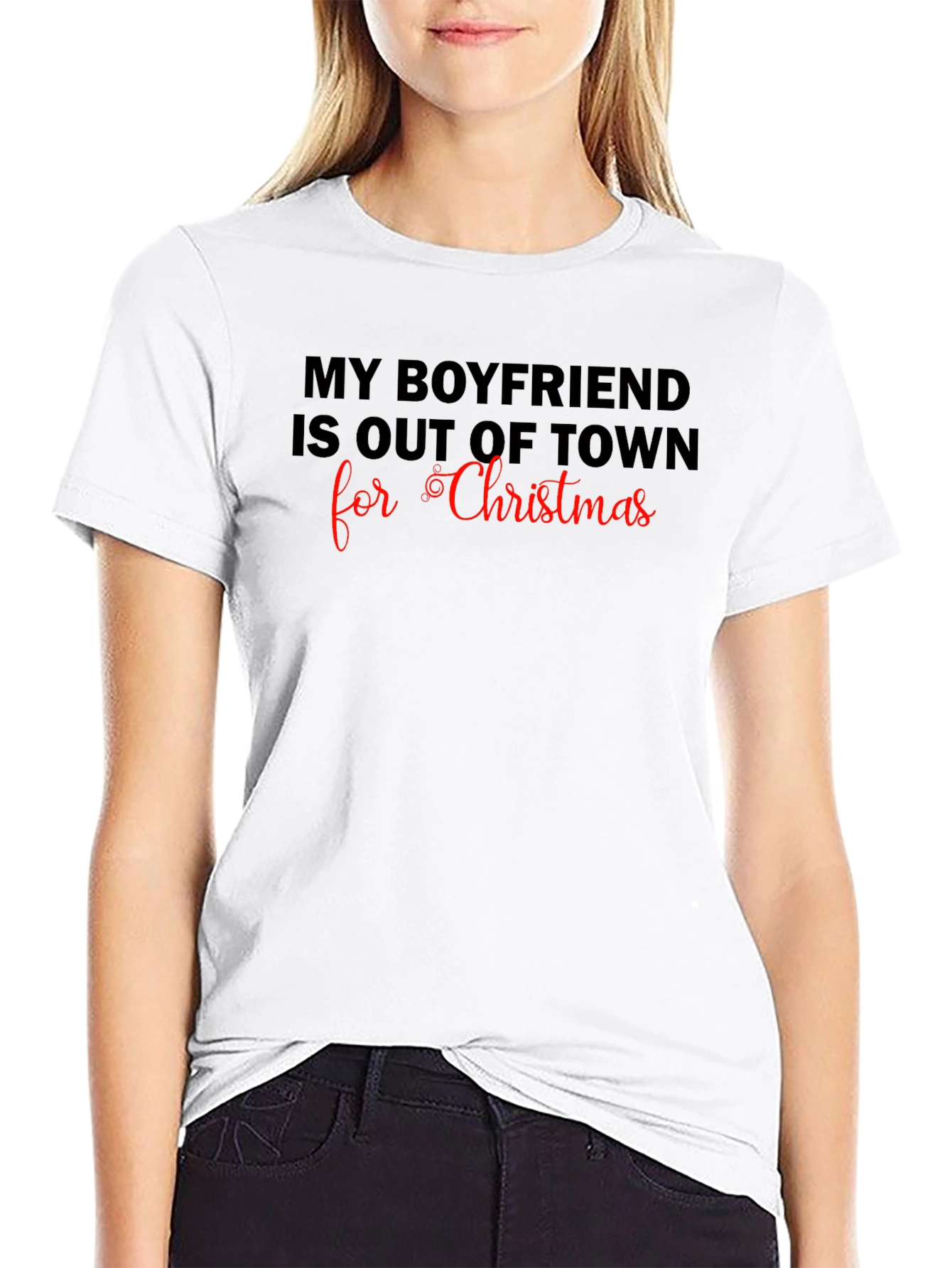 Boyfriend Out of Town Christmas T-Shirt