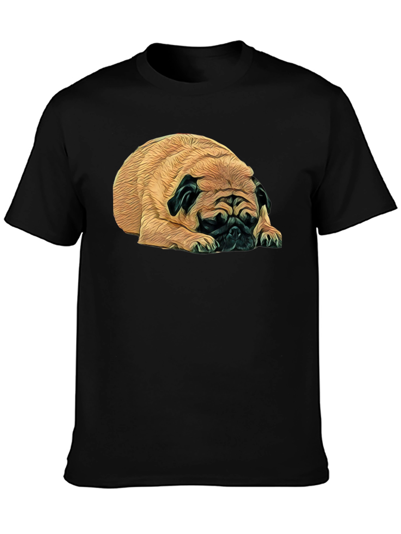 Pug Life Tee - Relaxed Dog Graphic Black T-Shirt
