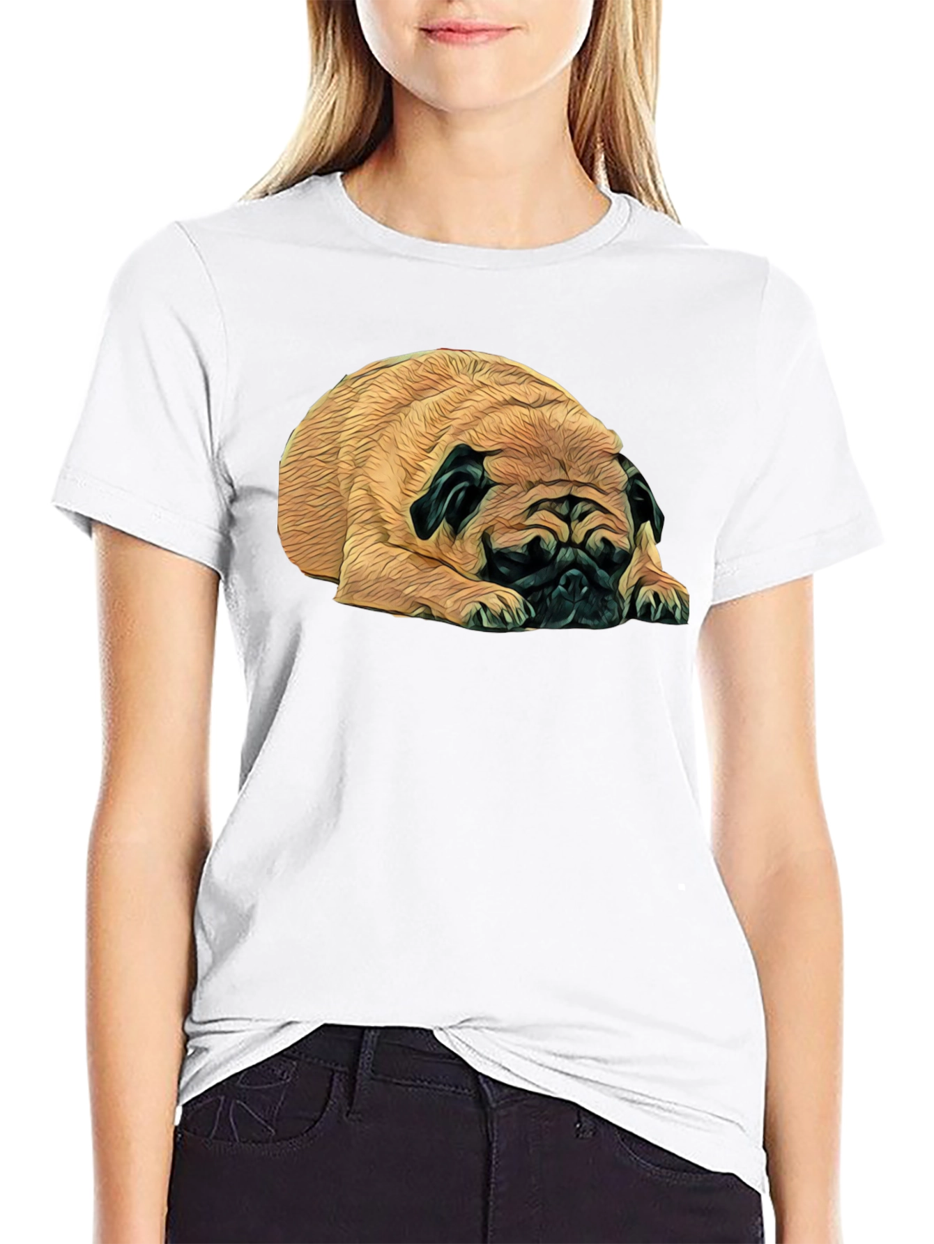 Pug Life Tee - Relaxed Dog Graphic Black T-Shirt