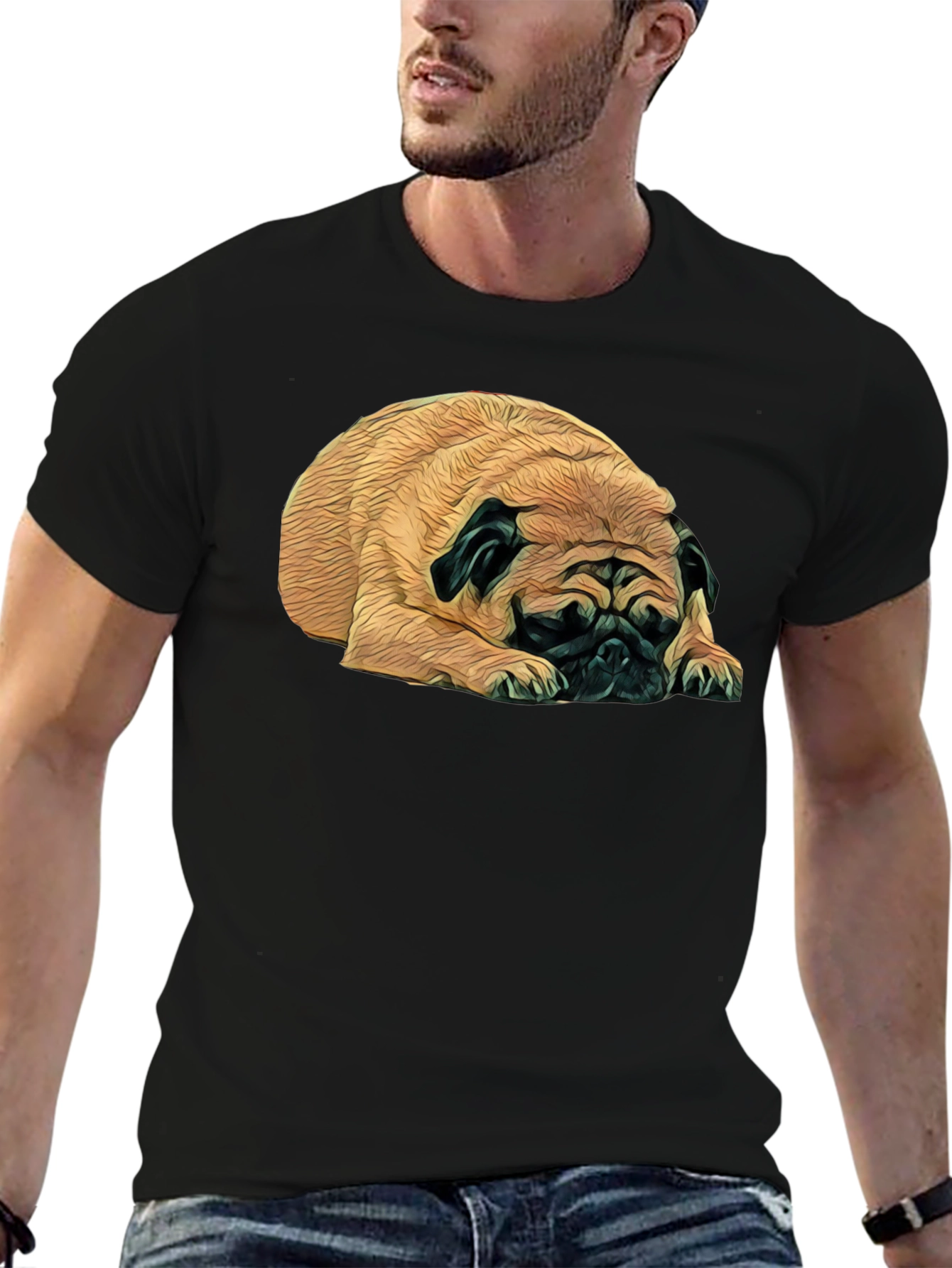 Pug Life Tee - Relaxed Dog Graphic Black T-Shirt